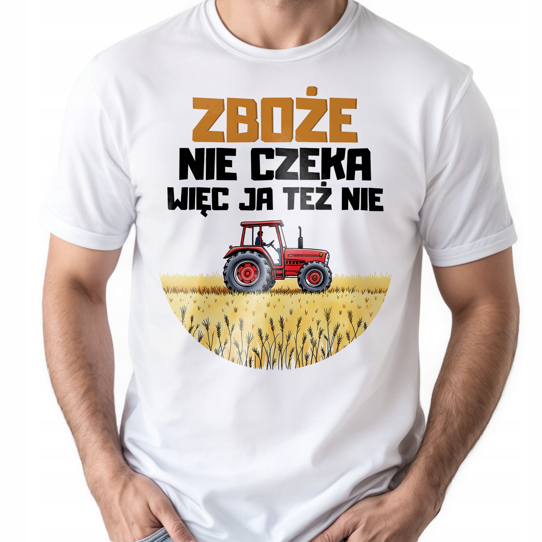 Koszulka biała męska Dla Rolnika Zabawny Prezent Upominek