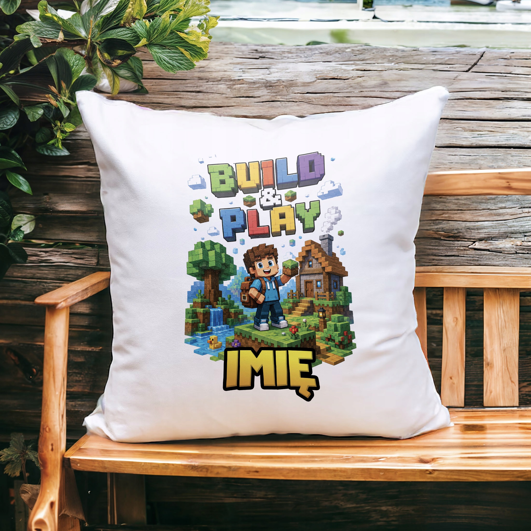 Poduszka Jasiek Personalizowana z nadrukiem 38x38cm PIXEL GRA Prezent