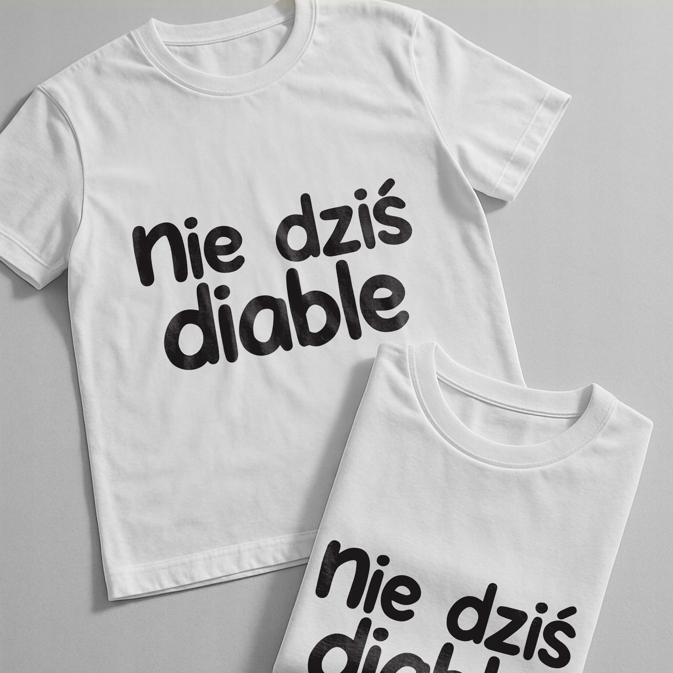 Koszulka biała męska Nie Dziś Diable Zabawny Prezent