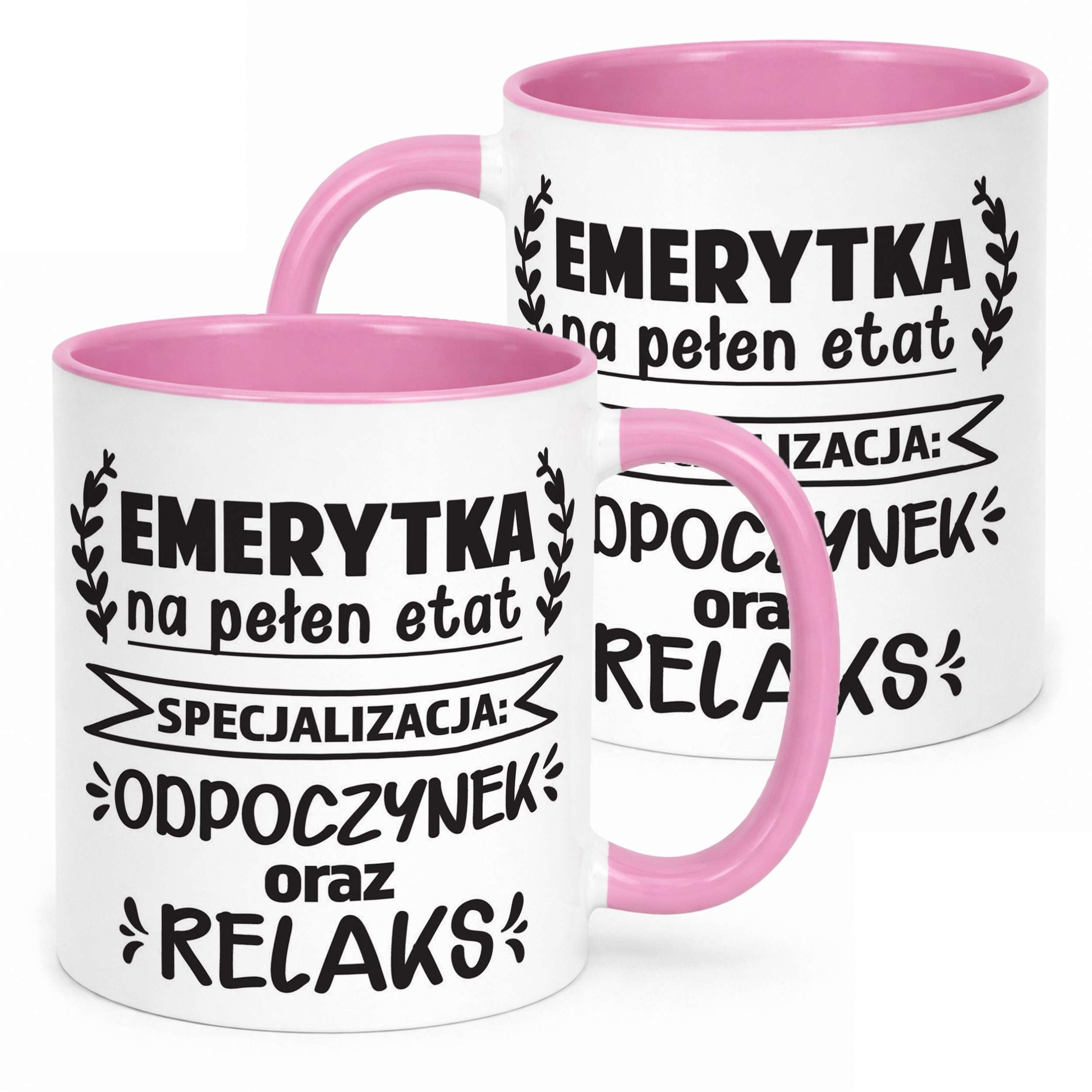 Kubek Różowy z okazji Emerytury Dla Emerytki Prezent Upominek