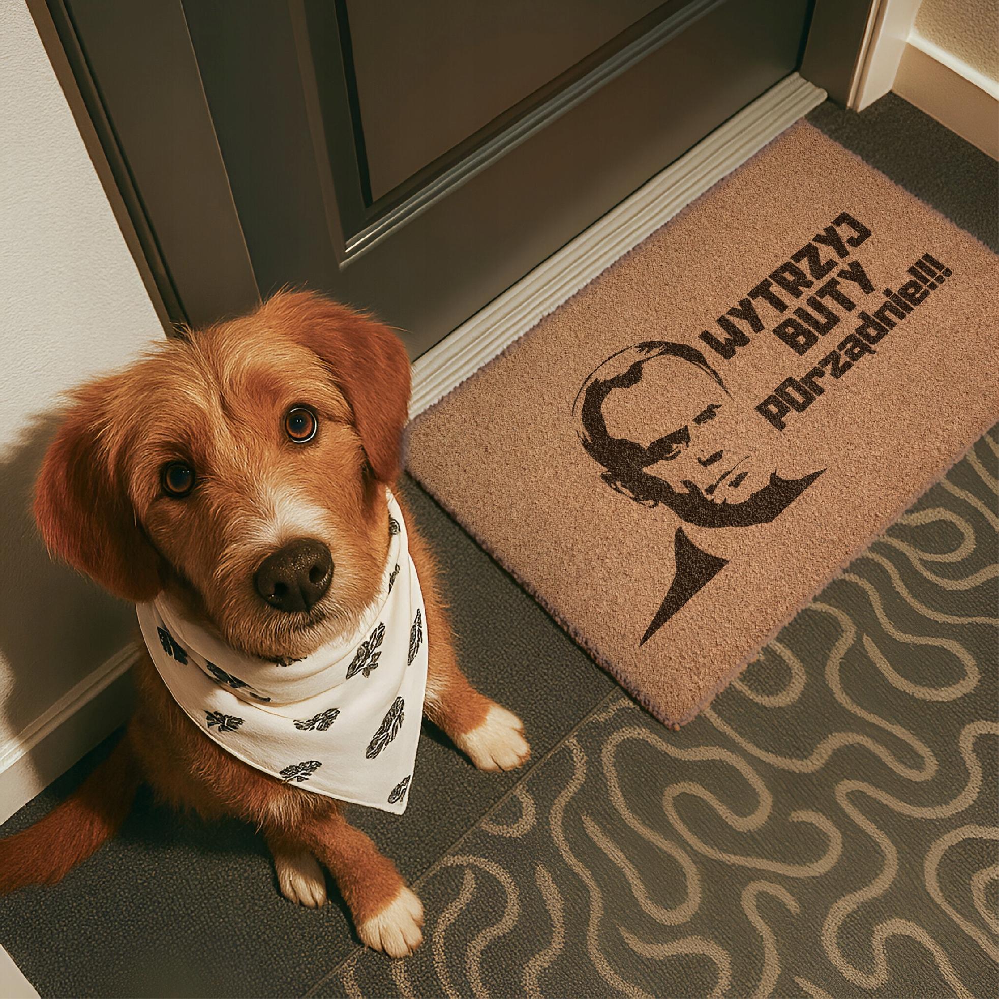 Wycieraczka Wytrzyj Buty POrządnie Anty Tusk pod drzwi kokosowa 60×40