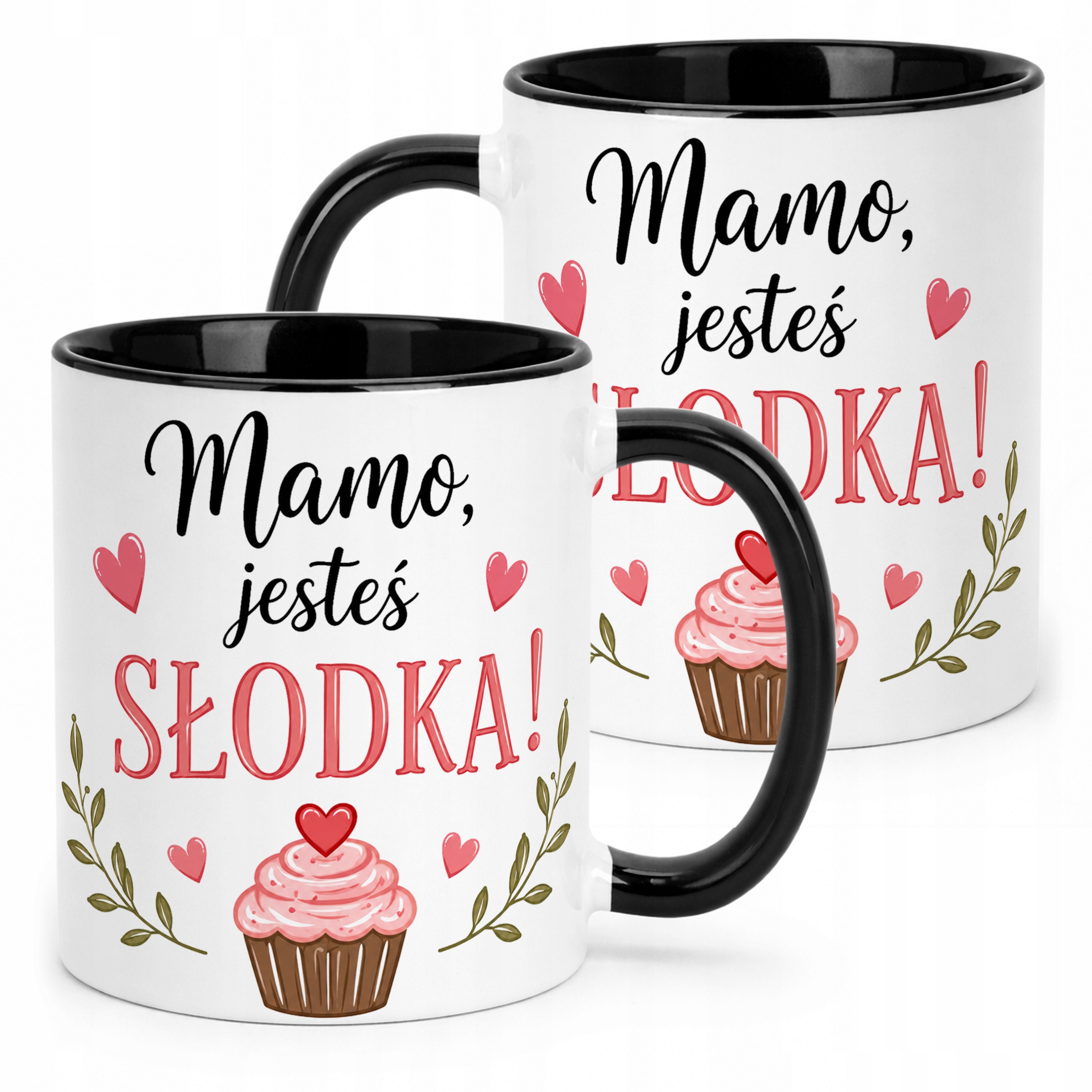 Kubek dla mamy czarny prezent na Dzień Matki elegancki prezent dla mamy
