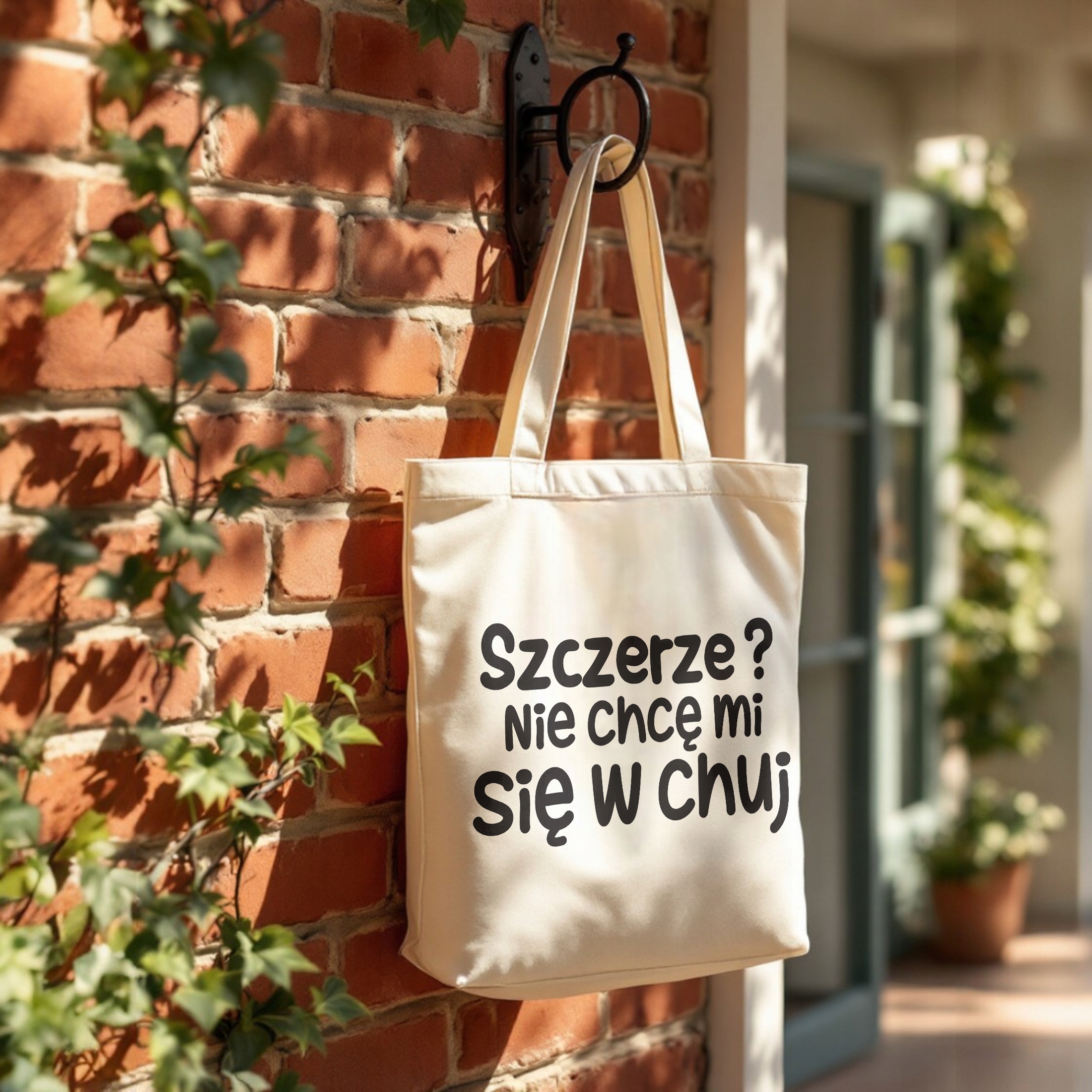 Torba bawełniana premium Szczerze Nie Chcę Mi Się Zabawny Prezent