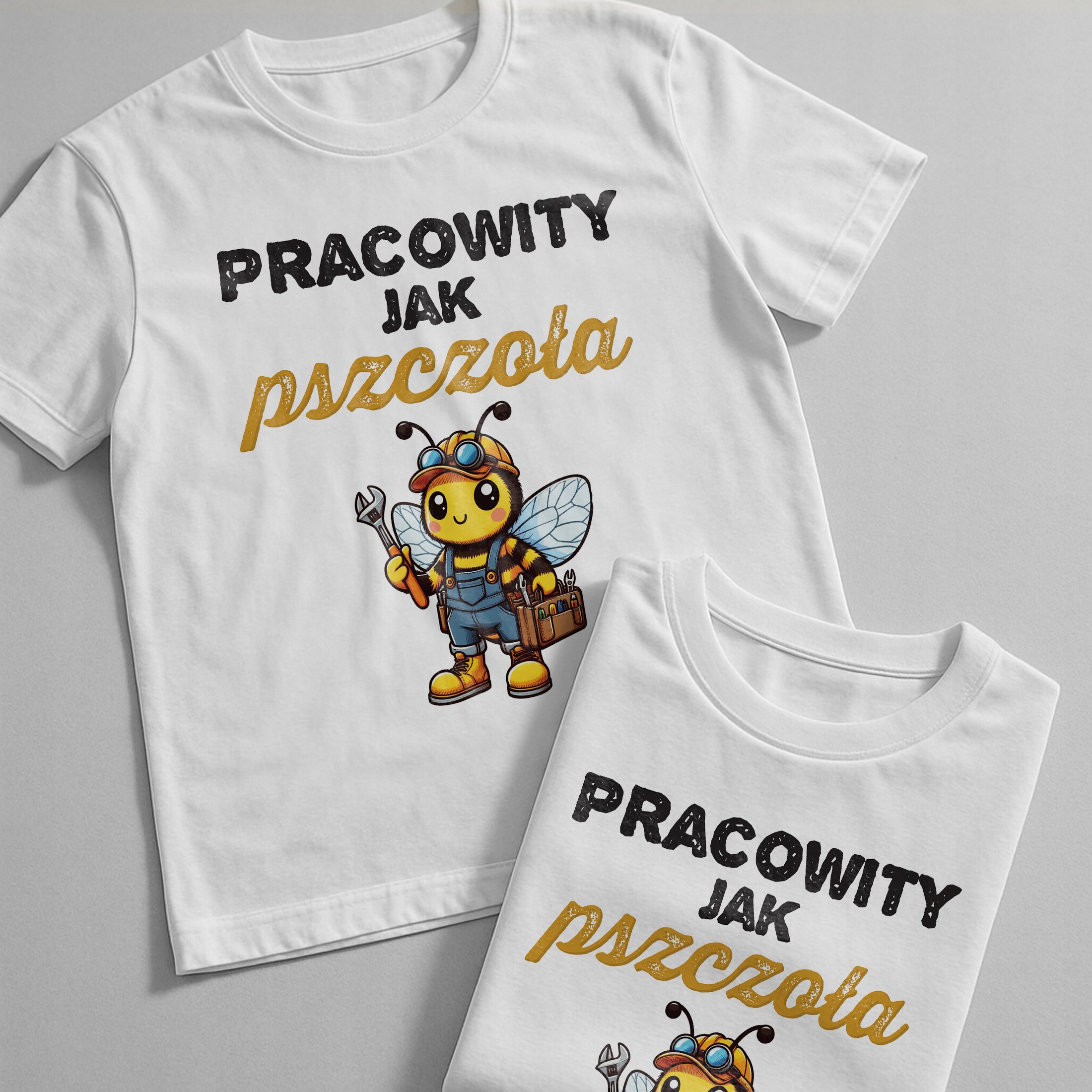 Koszulka biała męska Pracowity Jak Pszczoła Pszczelarz Prezent r. 3XL