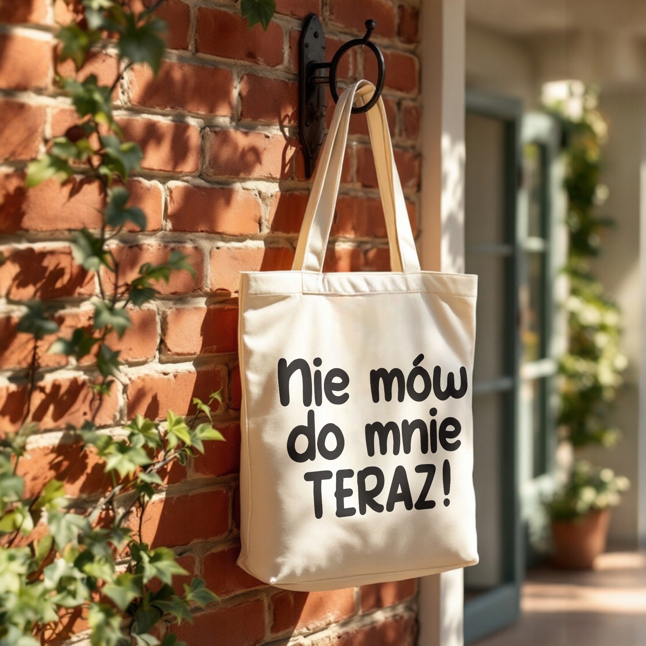 Torba bawełniana premium Nie Mów Do Mnie Teraz Zabawny Prezent