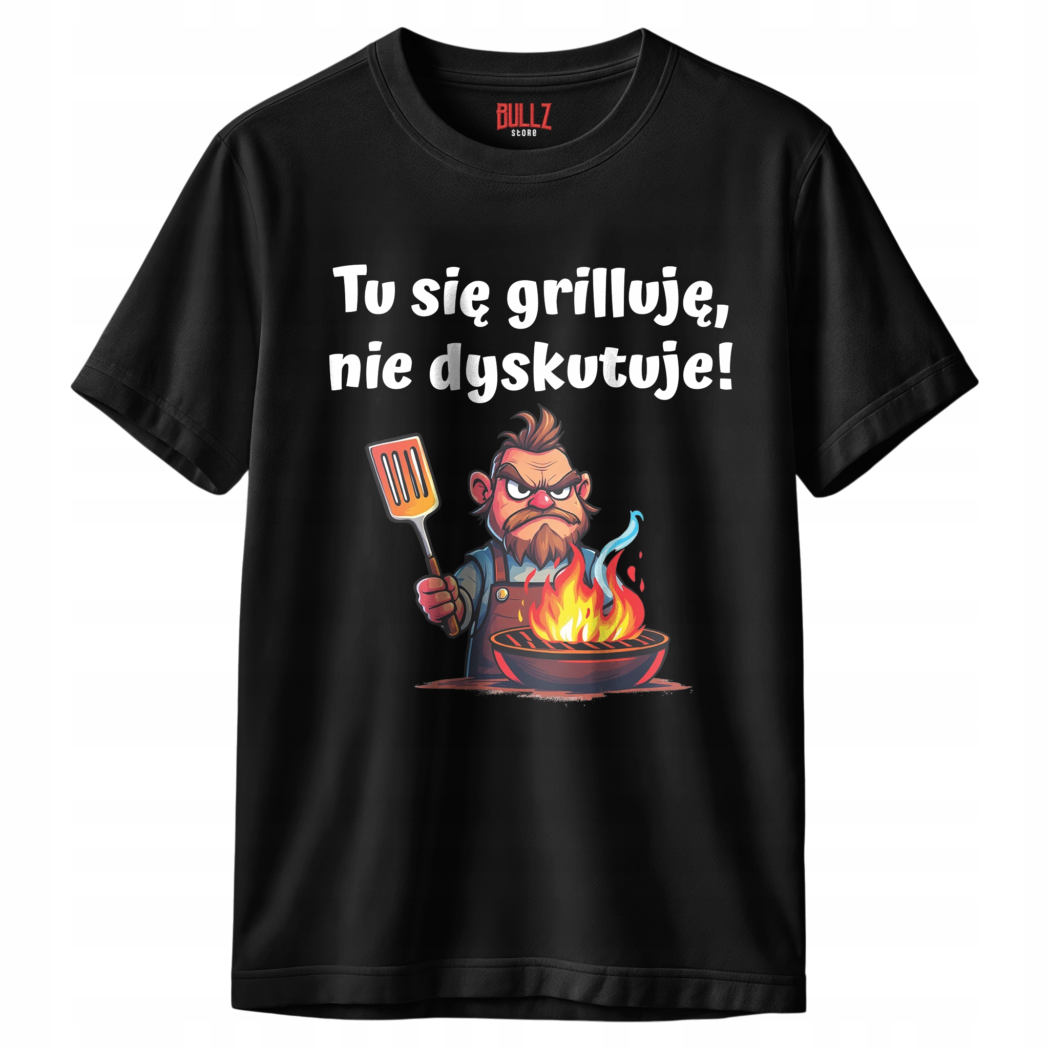 Koszulka czarna męska Tu Się Grilluje Nie Dyskutuje