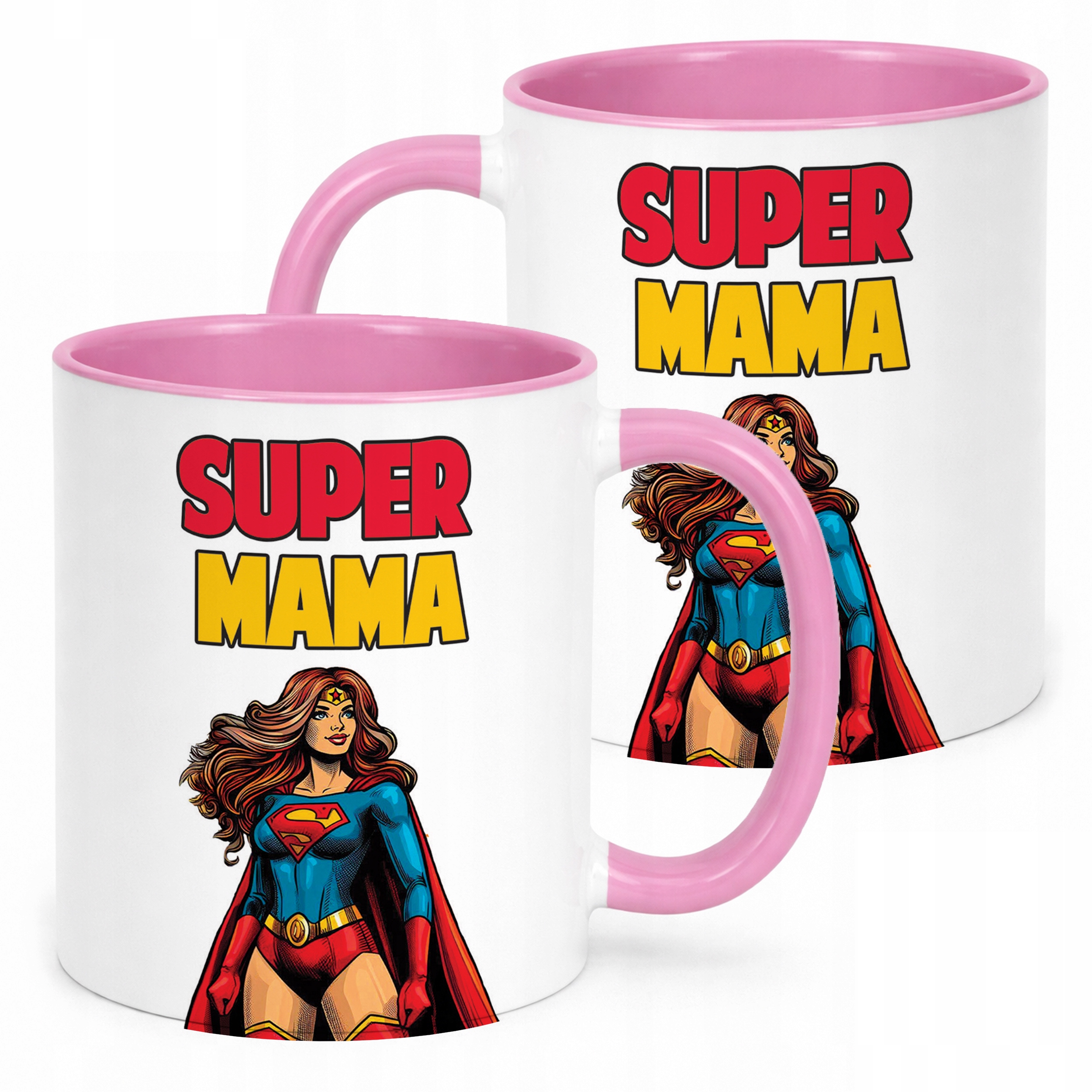 Kubek Różowy Dzień Matki Dla Mamy Prezent Super Mama