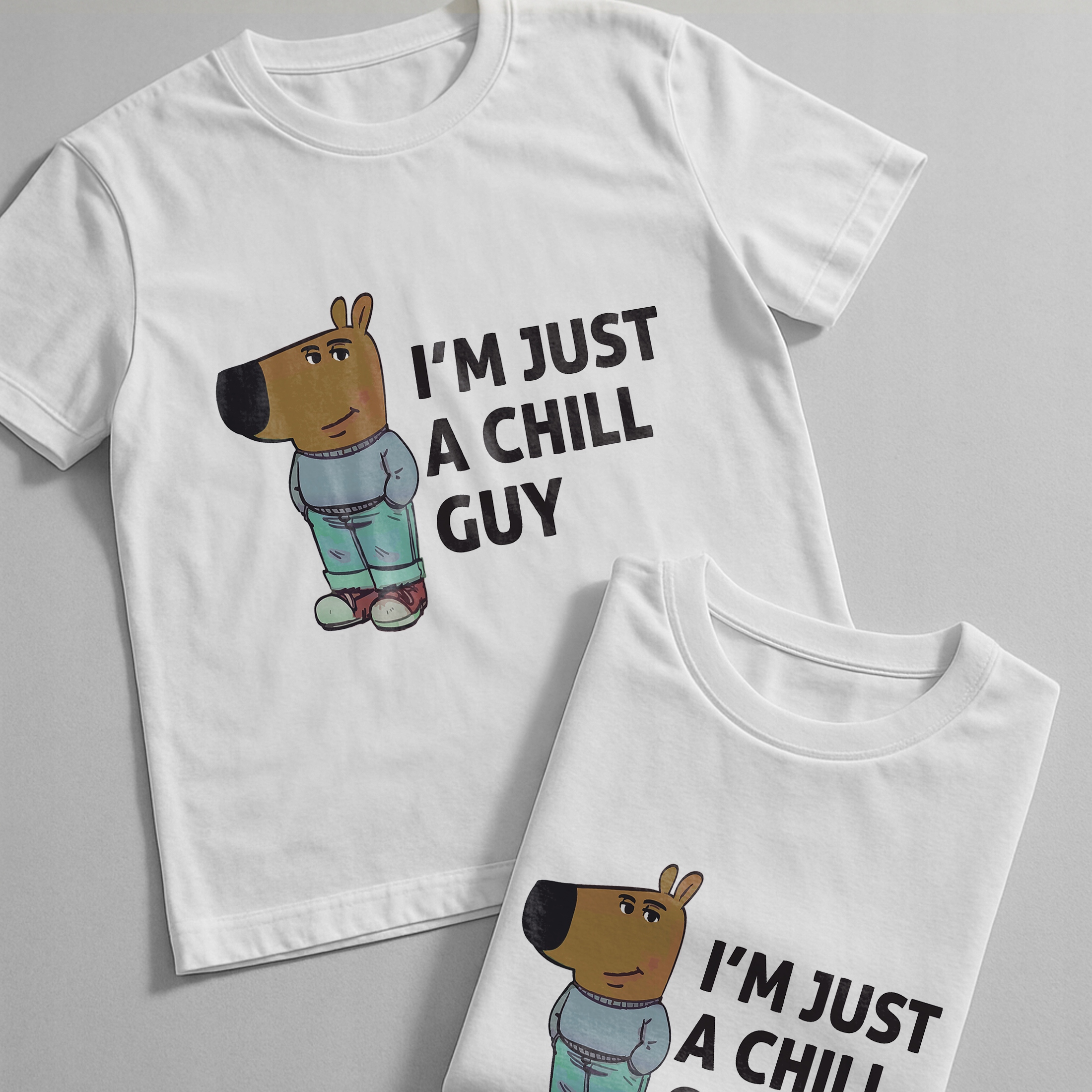 Koszulka biała męska I’m Just A Chill Guy Zabawny Prezent