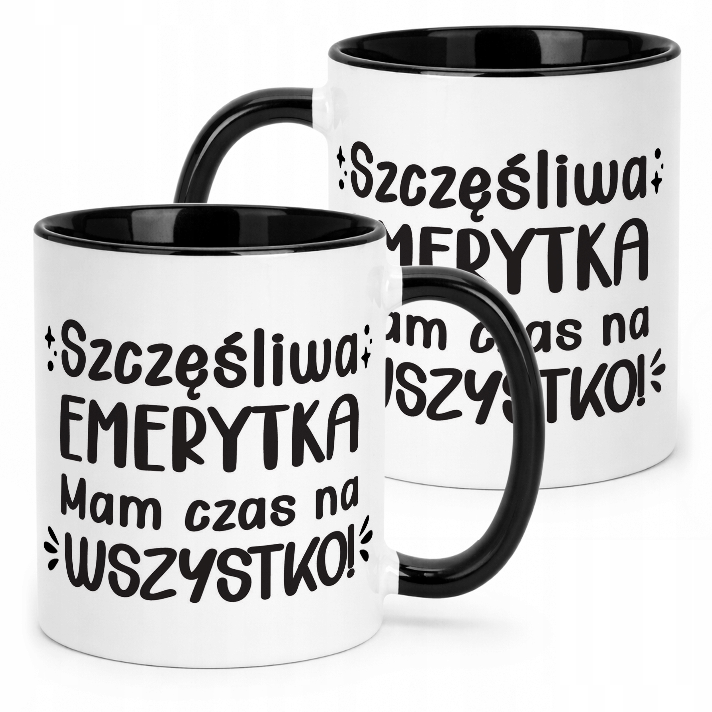 Kubek Czarny z okazji Emerytury Dla Emerytki Prezent Upominek