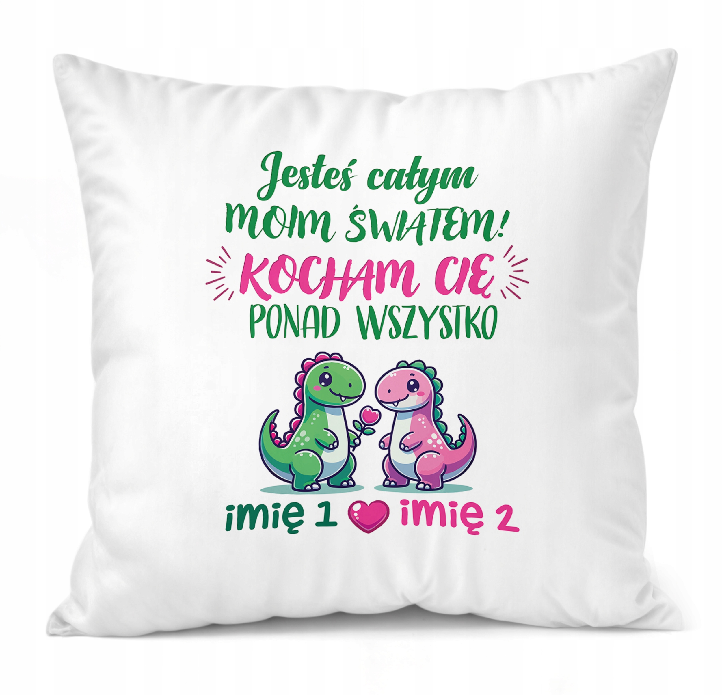 Zestaw Kubek + Poduszka 38×38 cm Walentynki Z imionami Dla Pary Prezent