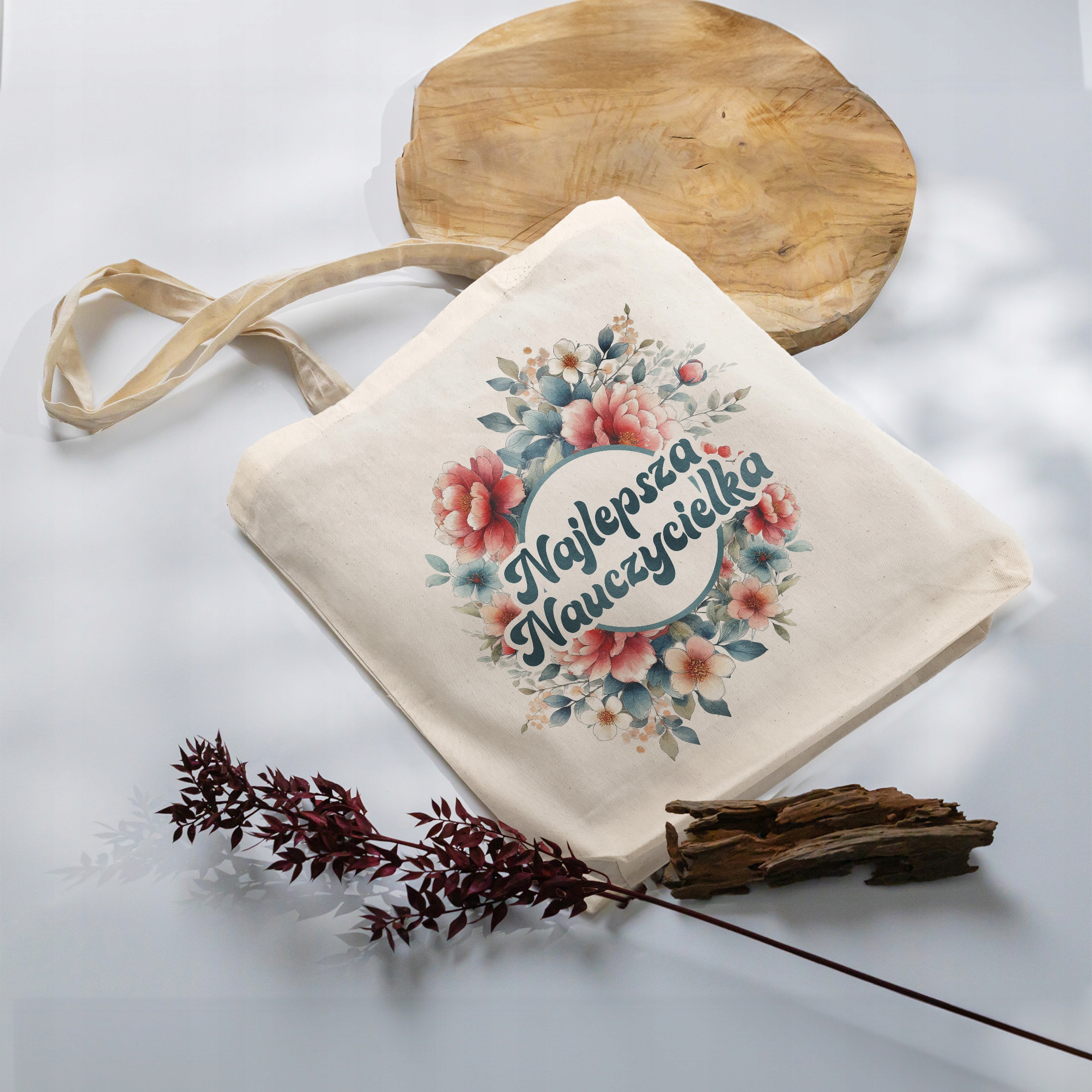 Zestaw kubek + torba z dnem Najlepsza Nauczycielka Dzień Nauczyciela