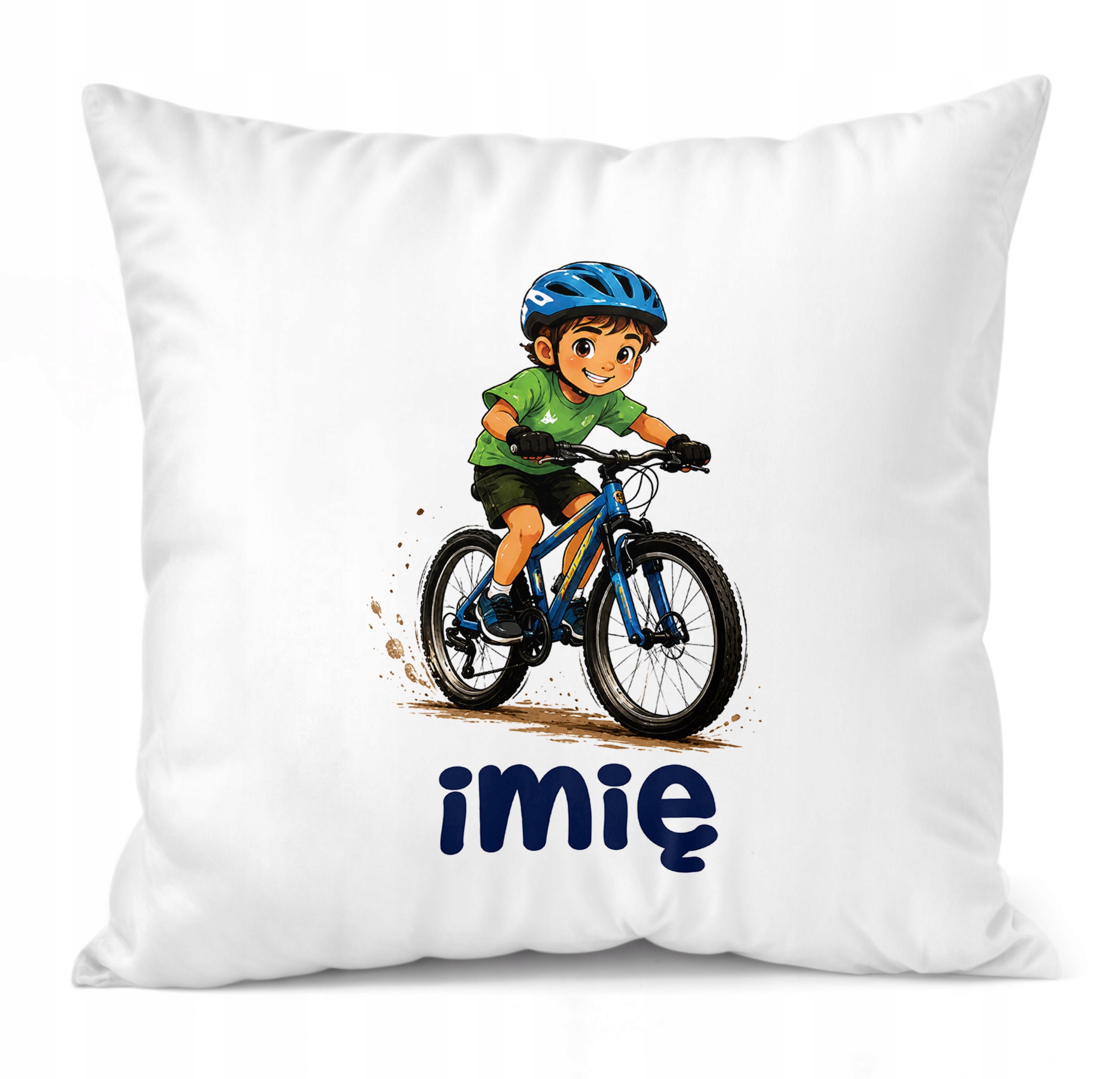 Zestaw Personalizowany Kubek Czarny Poduszka Rower Prezent