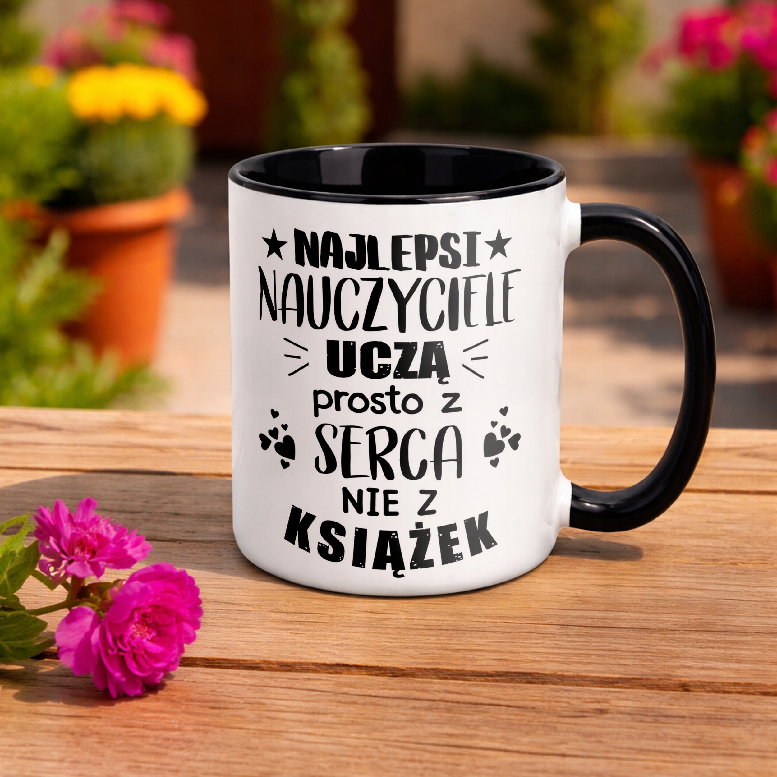 Kubek Czarny Dla Nauczyciela Nauczycielki Dzień Nauczyciela Prezent