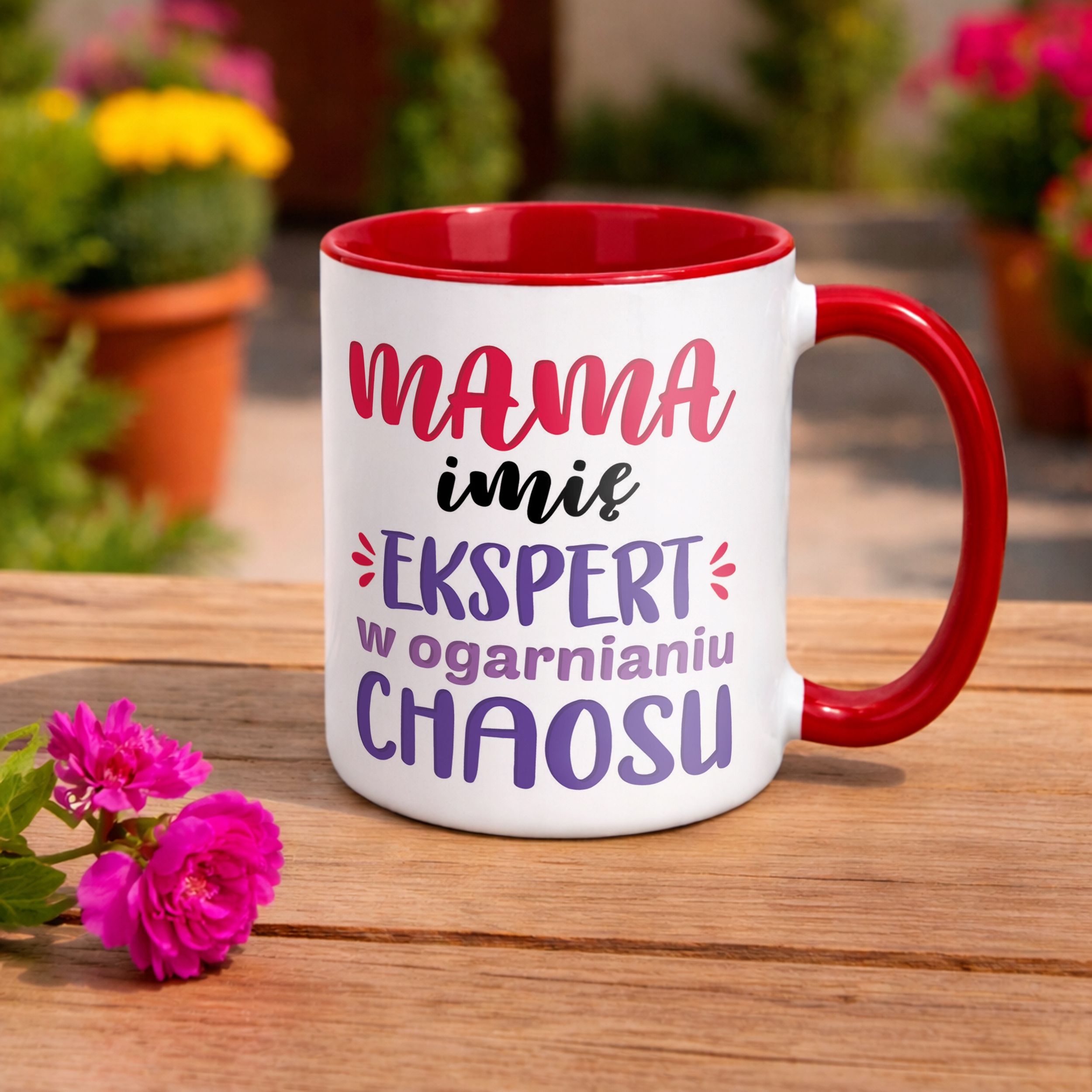 Kubek Czerwony Personalizowany Dzień Matki Dla Mamy Prezent Upominek
