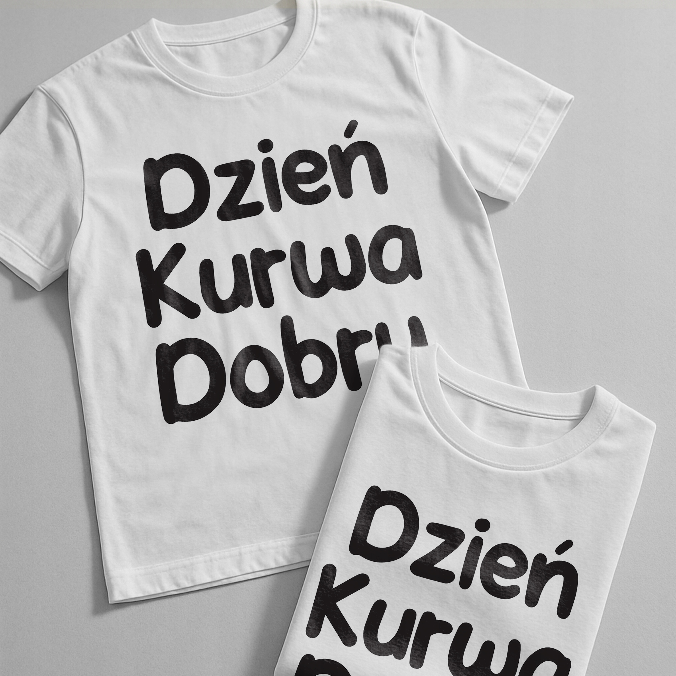 Koszulka biała męska Dzień Ku*wa Dobry Zabawny Prezent
