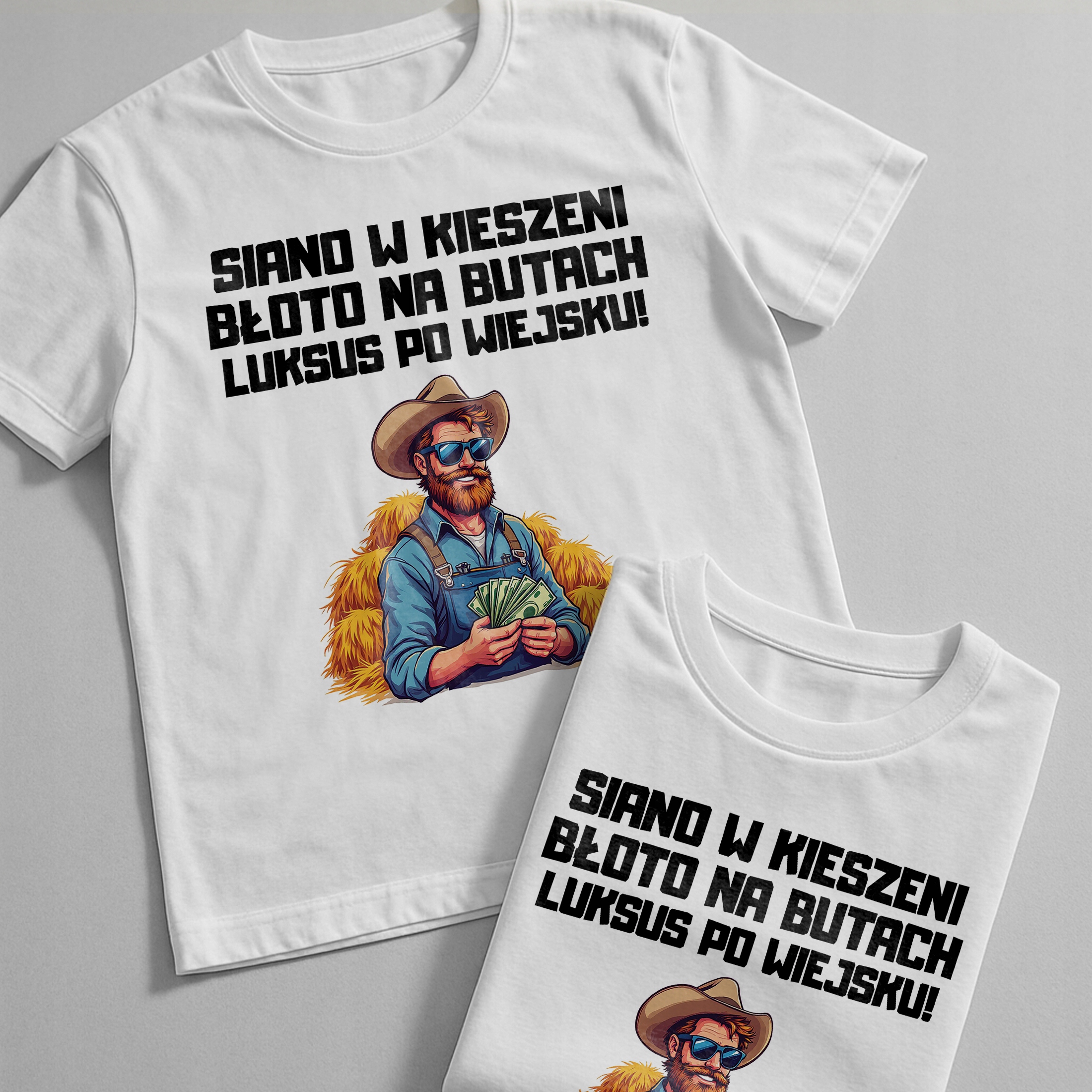Koszulka biała męska Dla Rolnika Zabawny Prezent Upominek