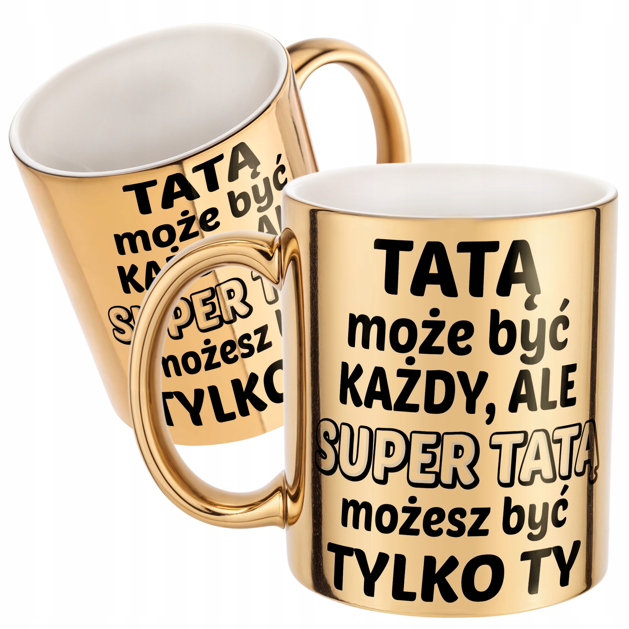 Złoty Kubek Dzień Ojca Dla Taty Tatą Może Być Każdy Prezent