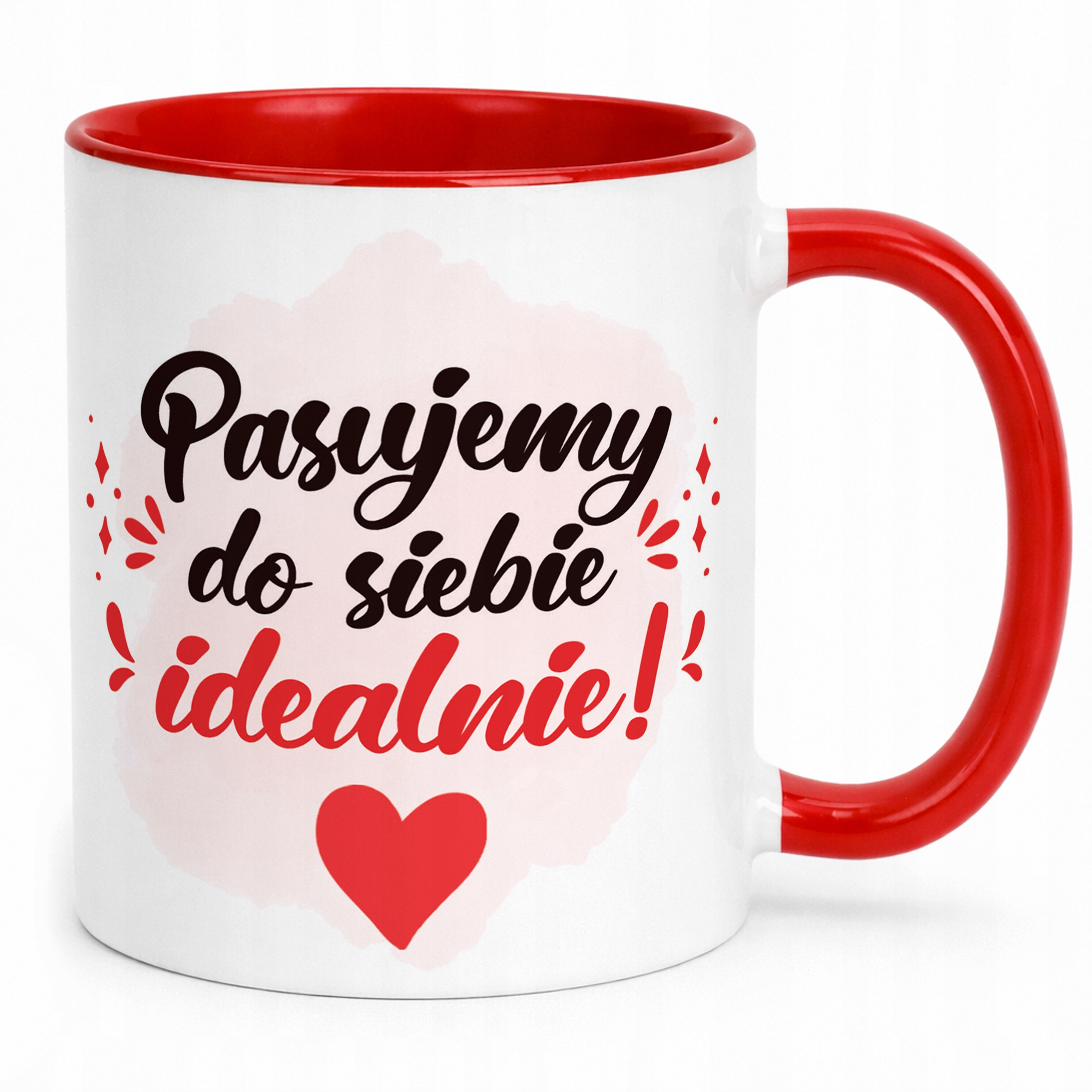 Kubek Czerwony Z Własnym Zdjęciem Serce Walentynki Prezent Upominek