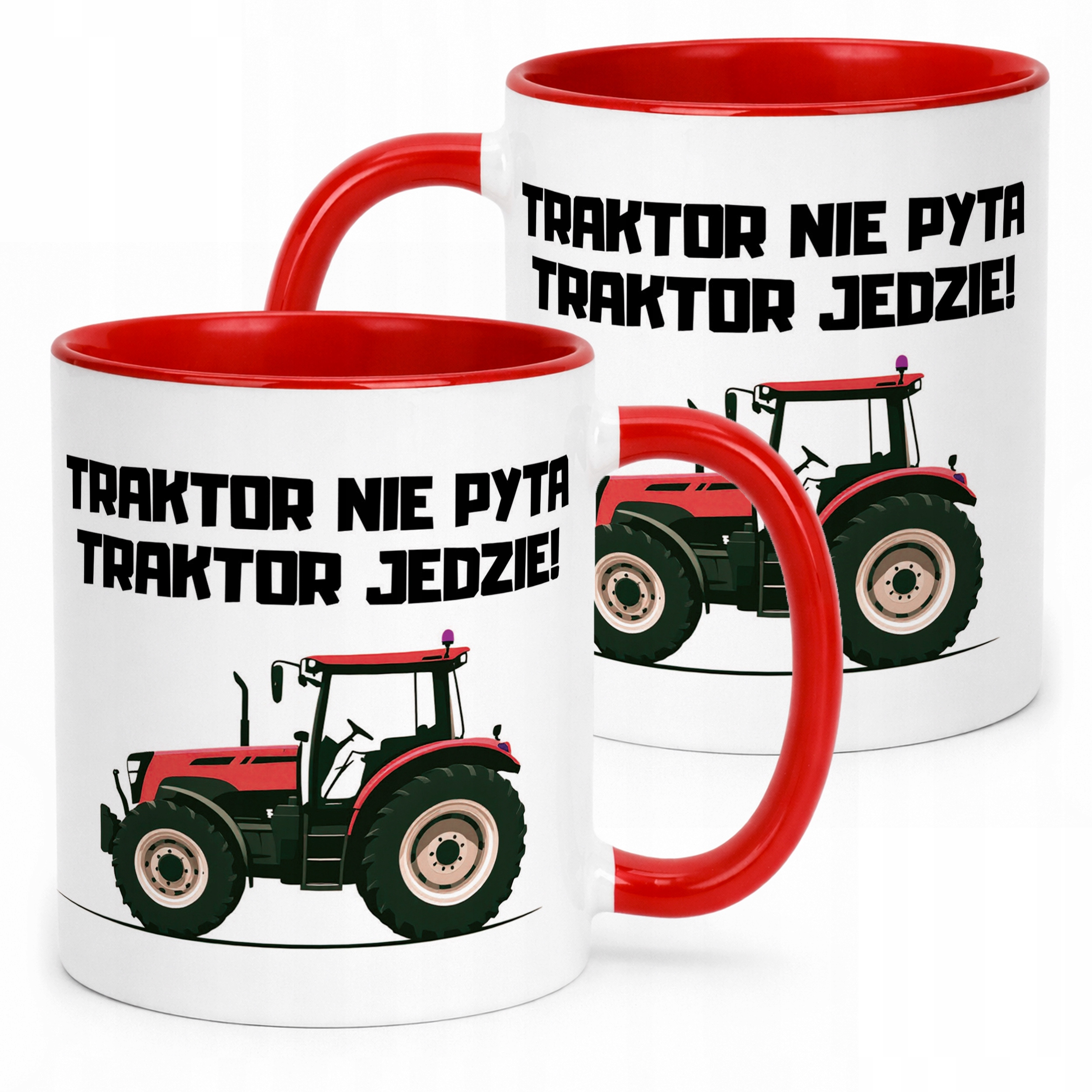 Kubek Czerwony Rolnik Dla Rolnika Traktor Zabawny Prezent Upominek