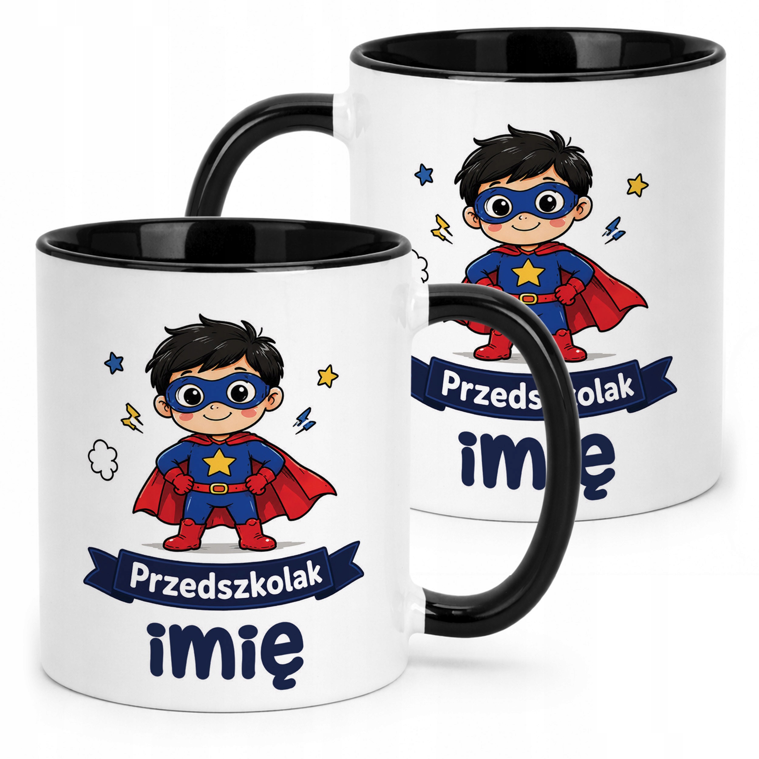 Kubek Czarny z nadrukiem personalizowany Przedszkolak Szkoła Dla Dzieci