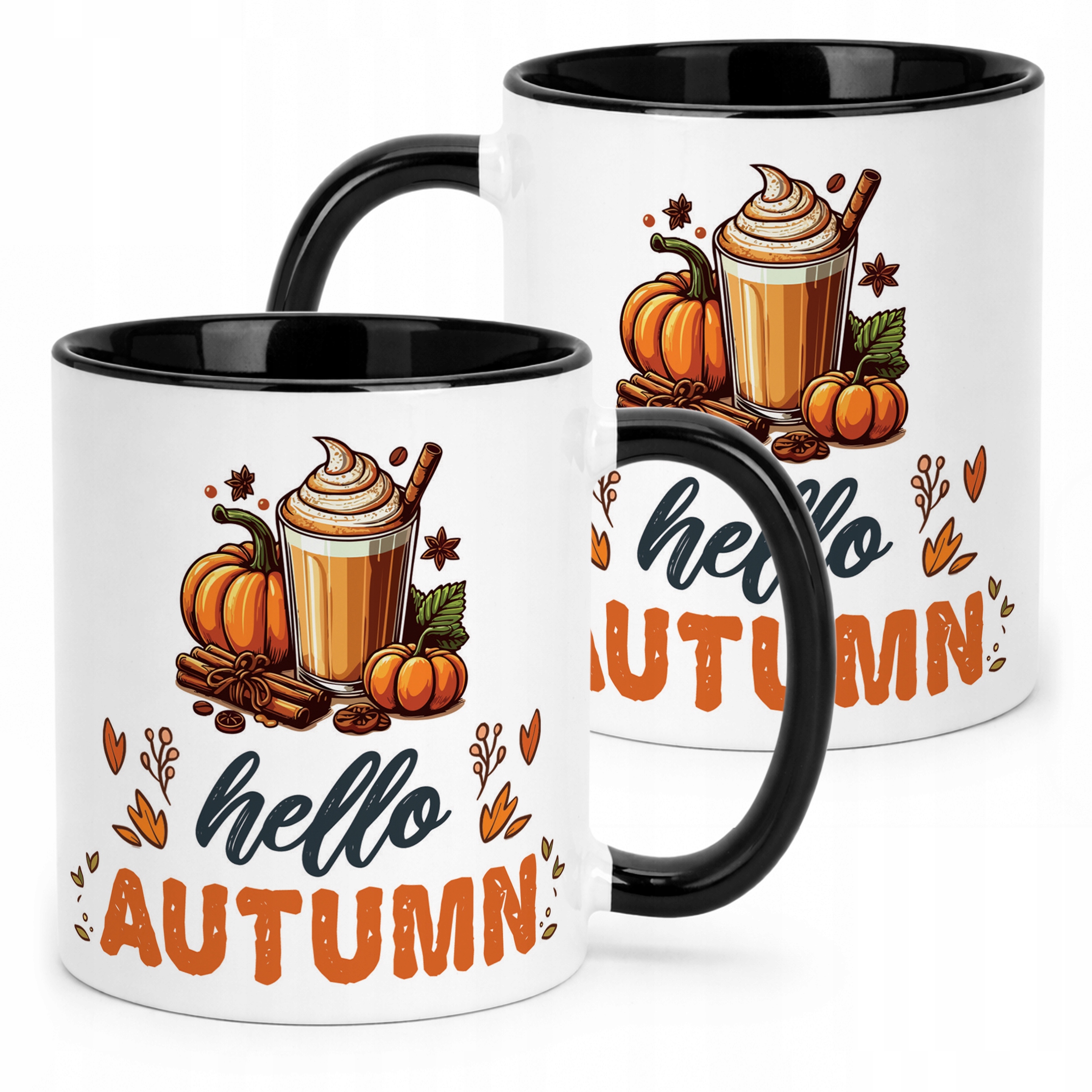 Kubek Czarny Jesienny Jesień Hello Pumpkin Dynia Prezent