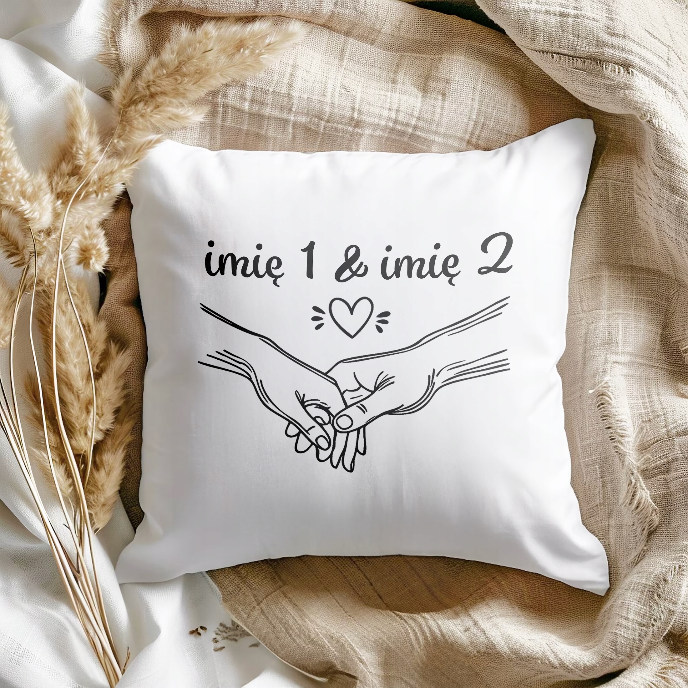 Poduszka 38x38cm Personalizowana na walentynki Z imionami Prezent