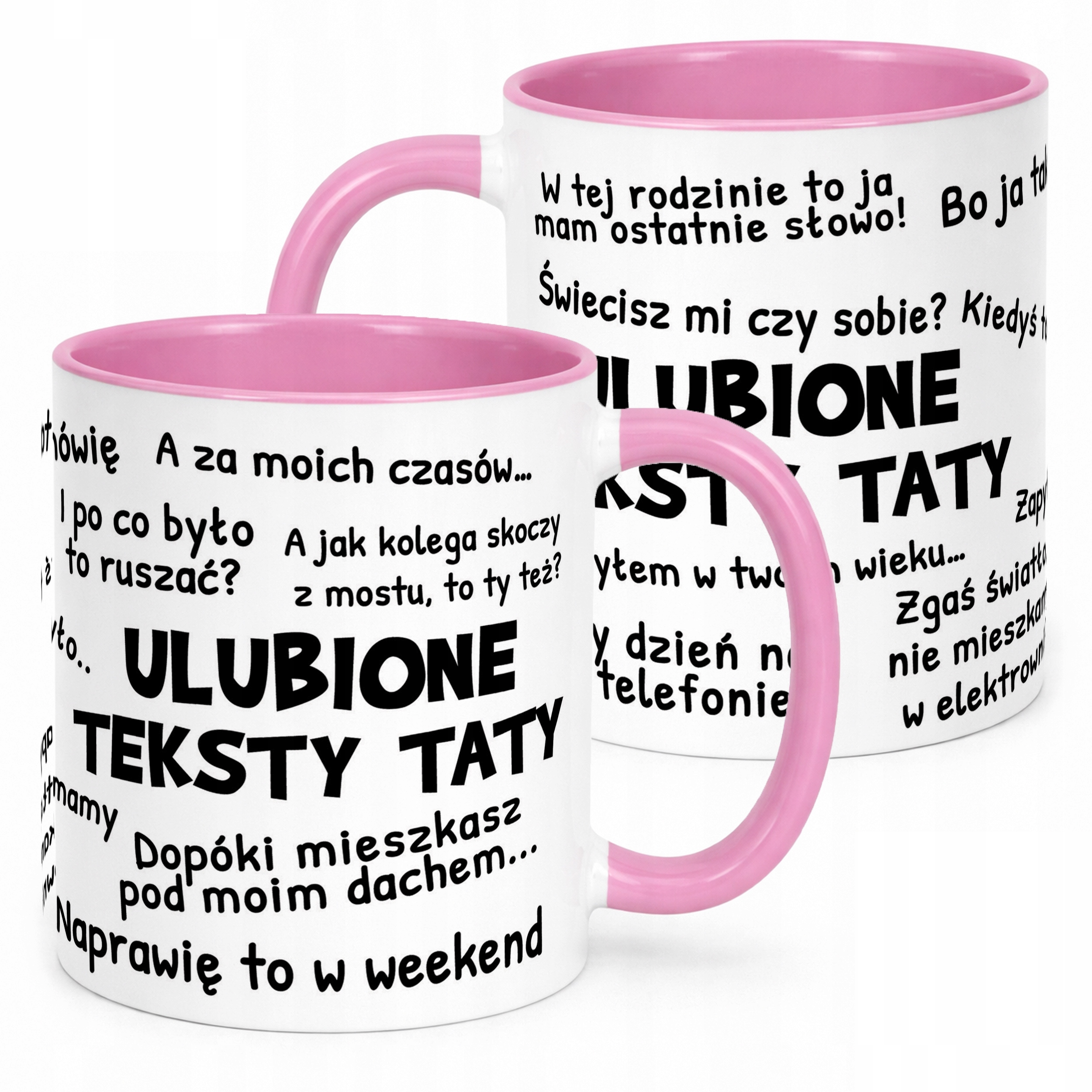 Kubek Różowy Dzień Ojca Dla Taty Ulubione Teksty Taty Prezent