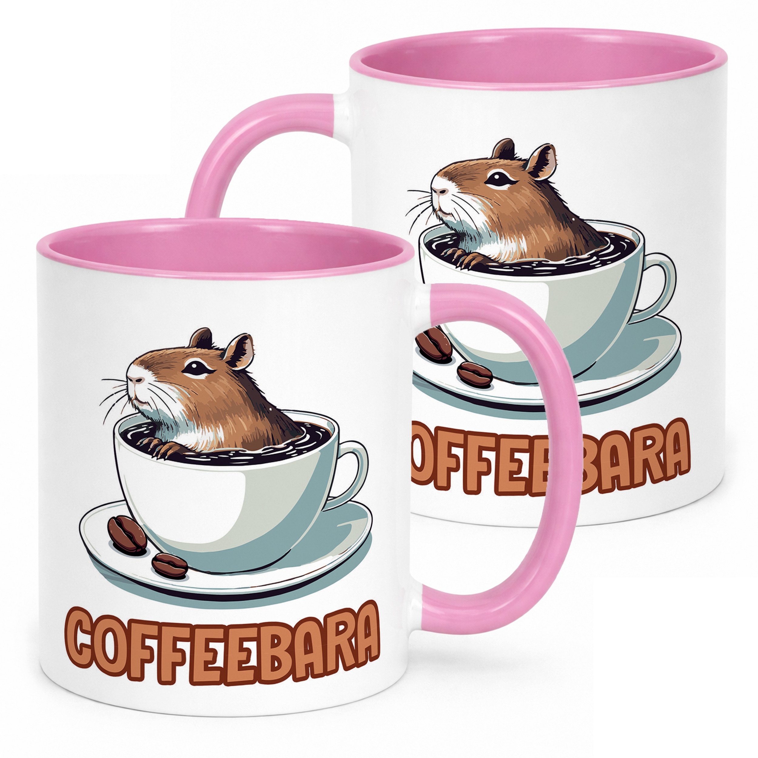 Kubek Różowy Kapibara Capybara Zwierzak Słodki Dla Dzieci Prezent