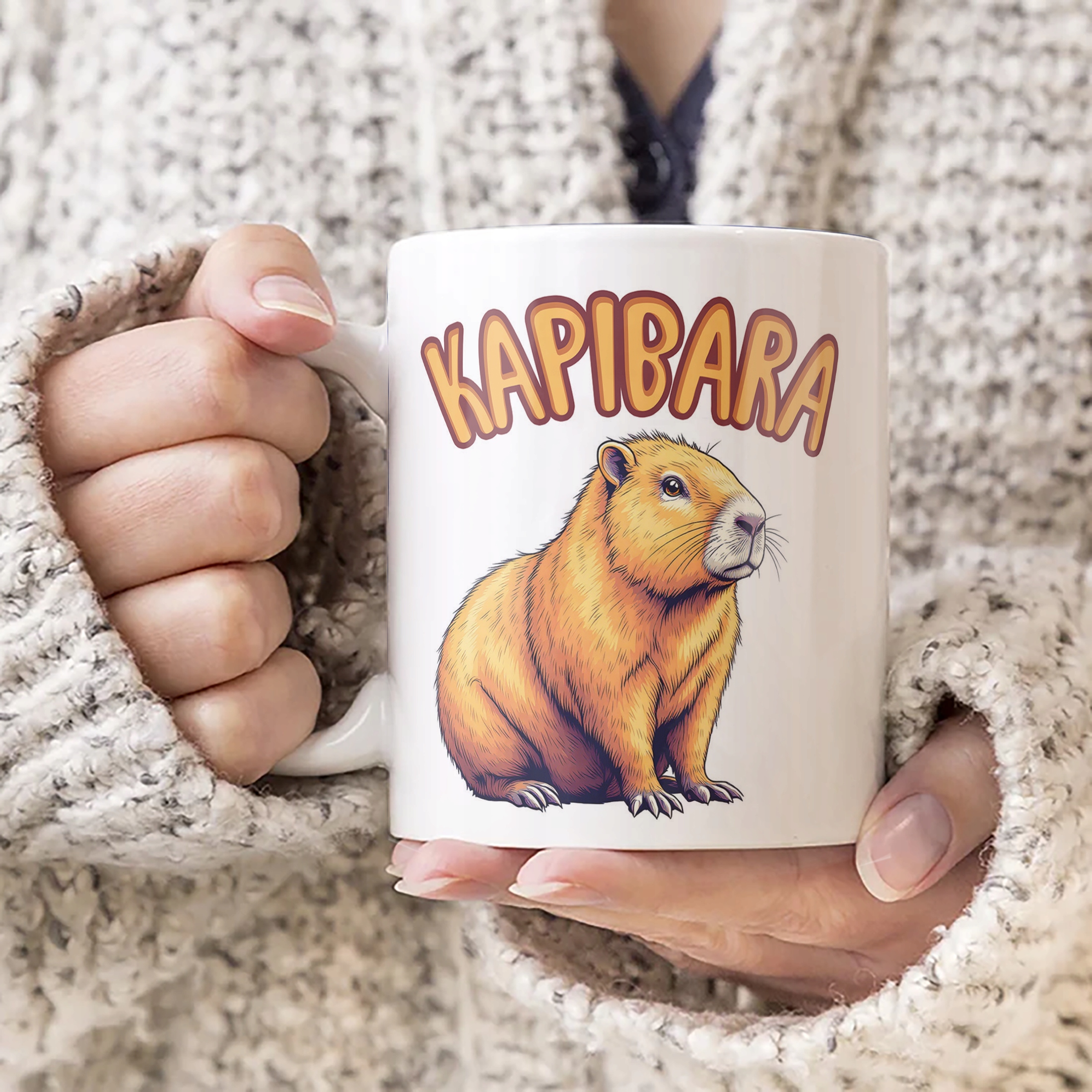 Kubek ceramiczny Kapibara Capybara Zwierzak Słodki Dla Dzieci Prezent