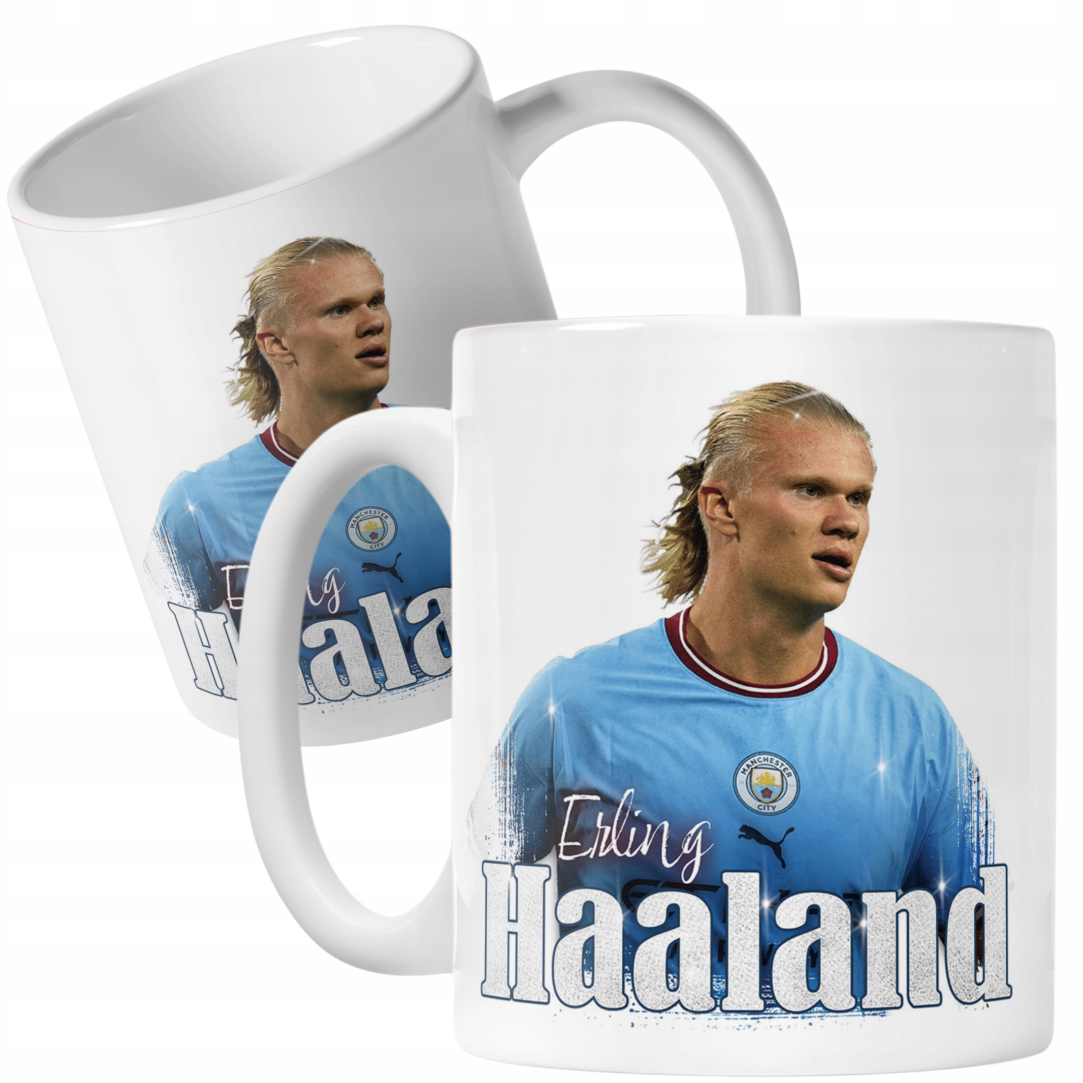 Zestaw Kubek + Poduszka Haaland dla kibiców Manchester City