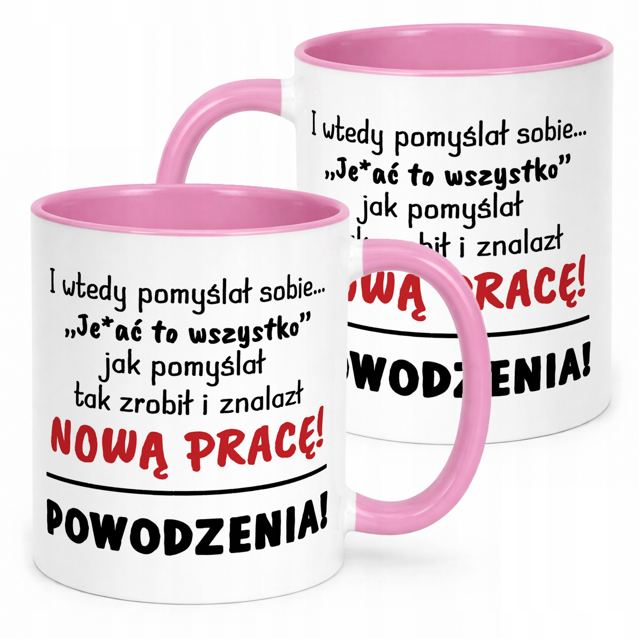 Kubek Różowy Na Pożegnanie Odejście z Pracy Zabawny Prezent