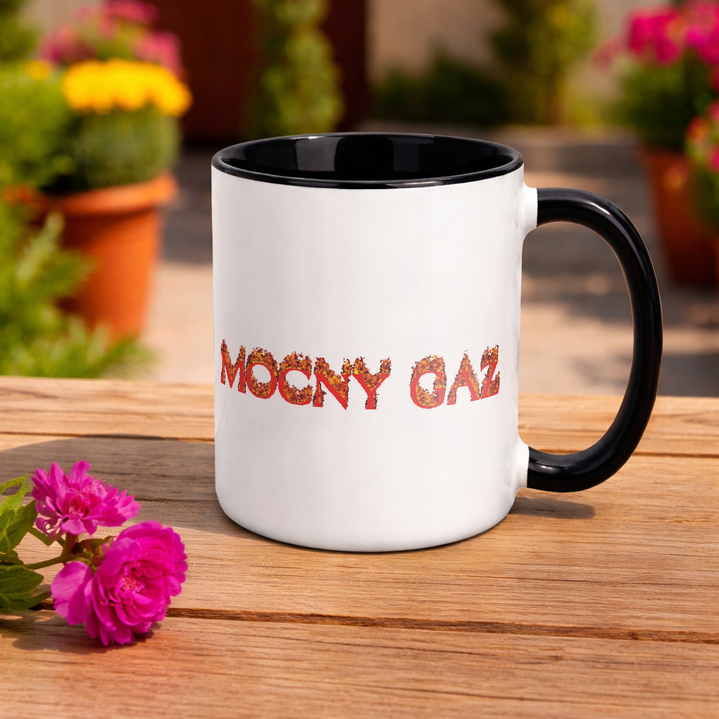 Kubek Czarny Mocny Gaz Memy Zabawne Prezent