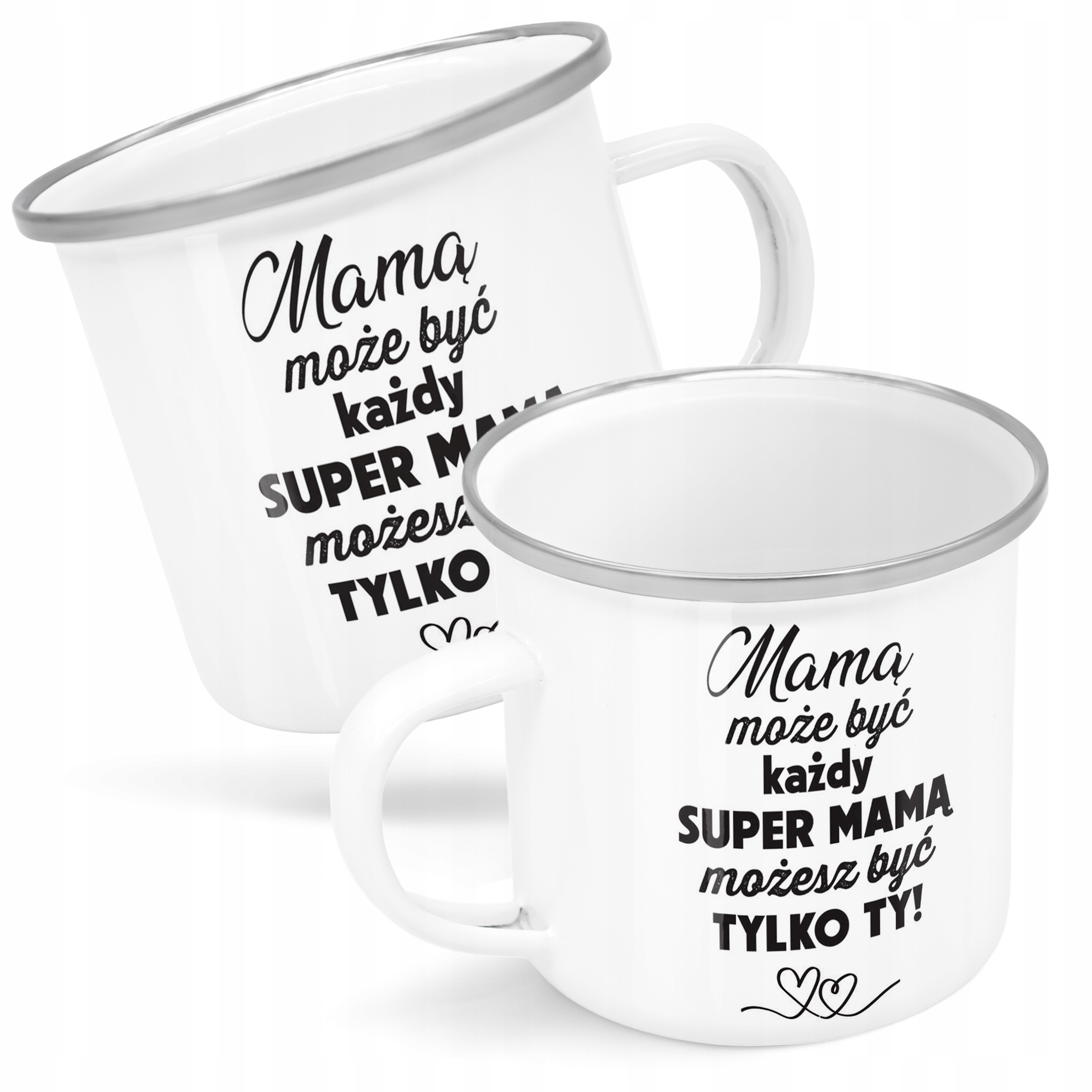 Emaliowany Kubek Garnuszek Dzień Matki Dla Mamy Prezent Super Mama