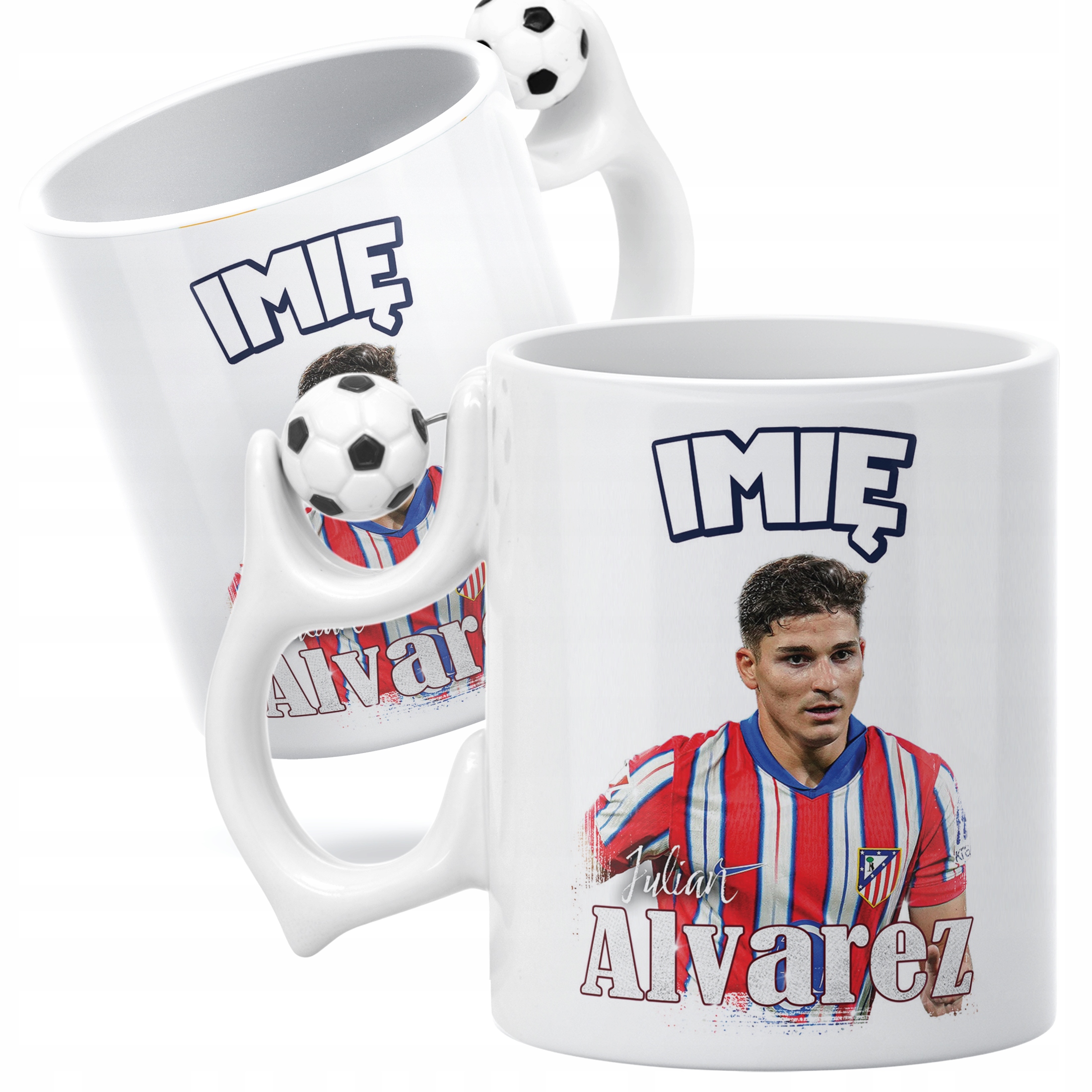 Kubek piłkarski personalizowany Julián Álvarez dla kibiców Atlético Madryt