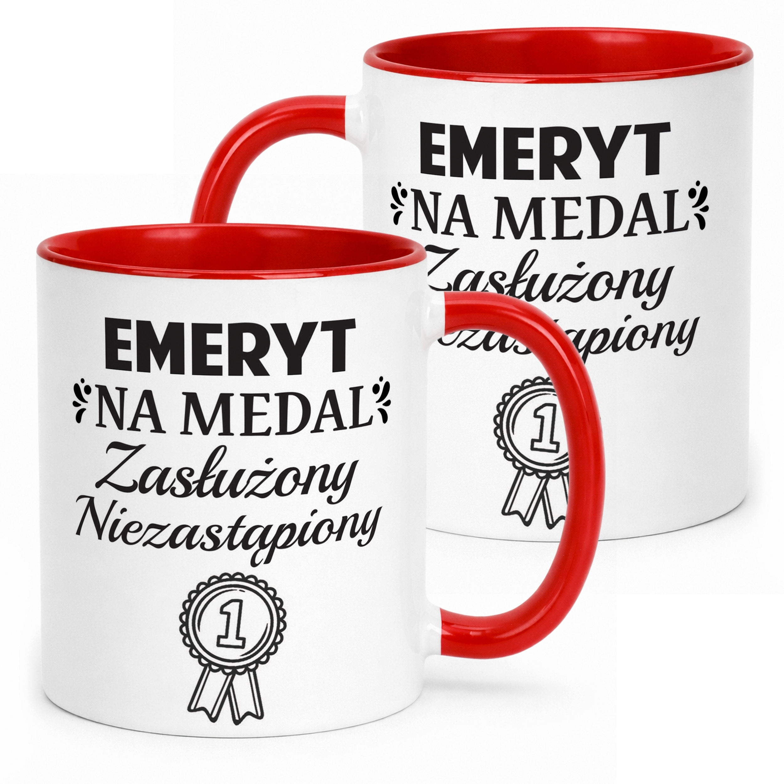 Kubek Czerwony z okazji Emerytury Dla Emeryta Prezent Upominek