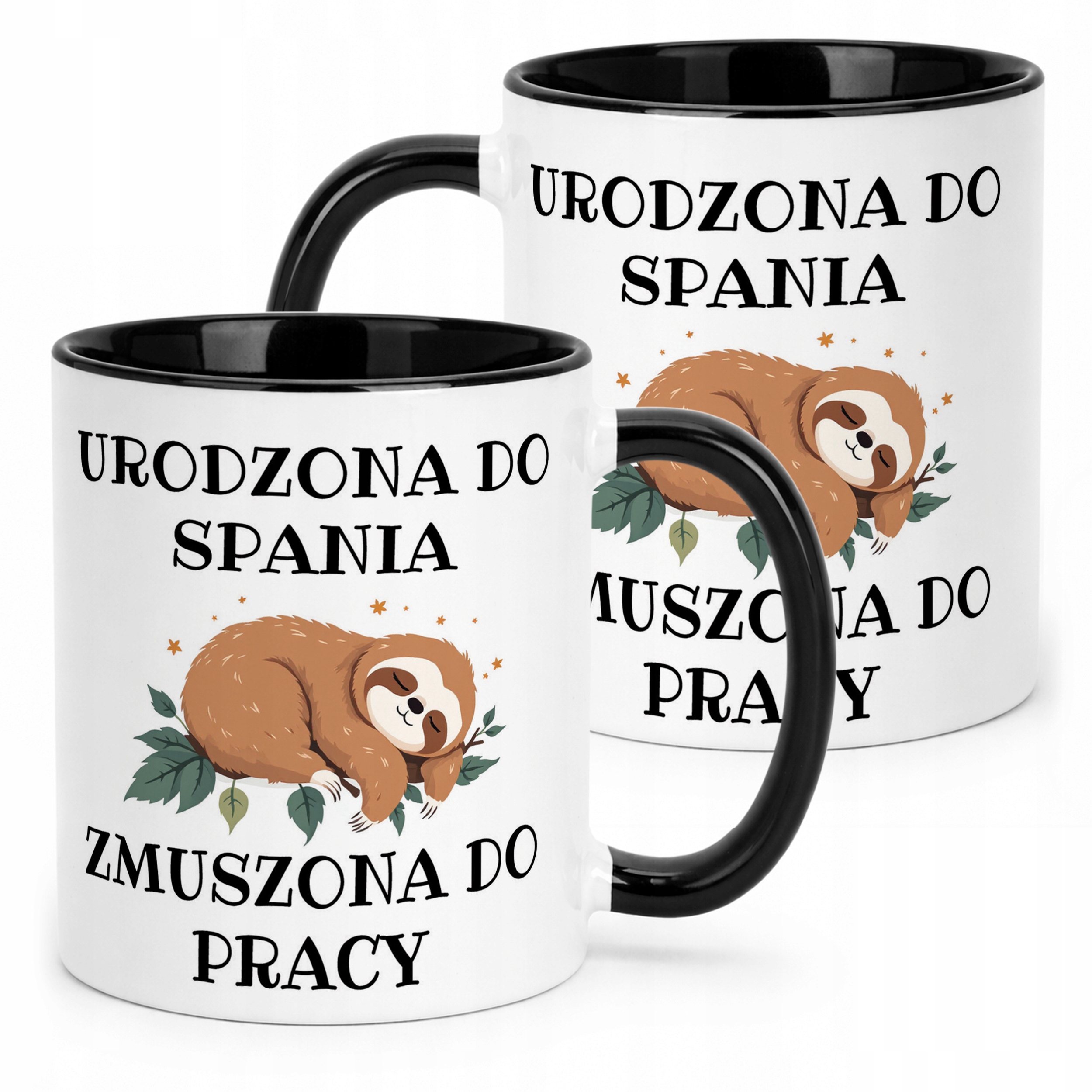 Kubek Czarny Urodzona Do Spania Śmieszny Zabawny Prezent