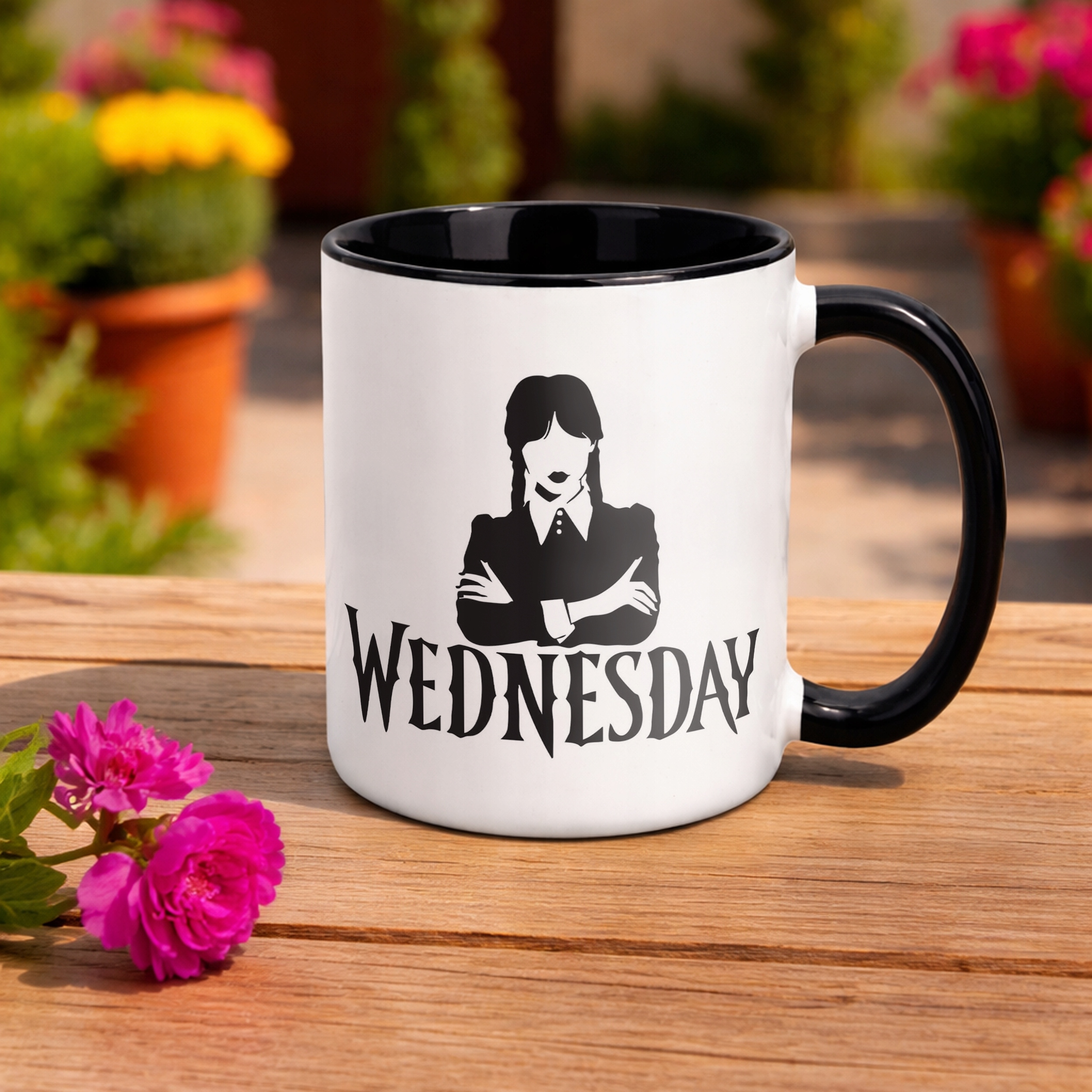Kubek Czarny Nevermore Wednesday Addams Dla Fanów Prezent