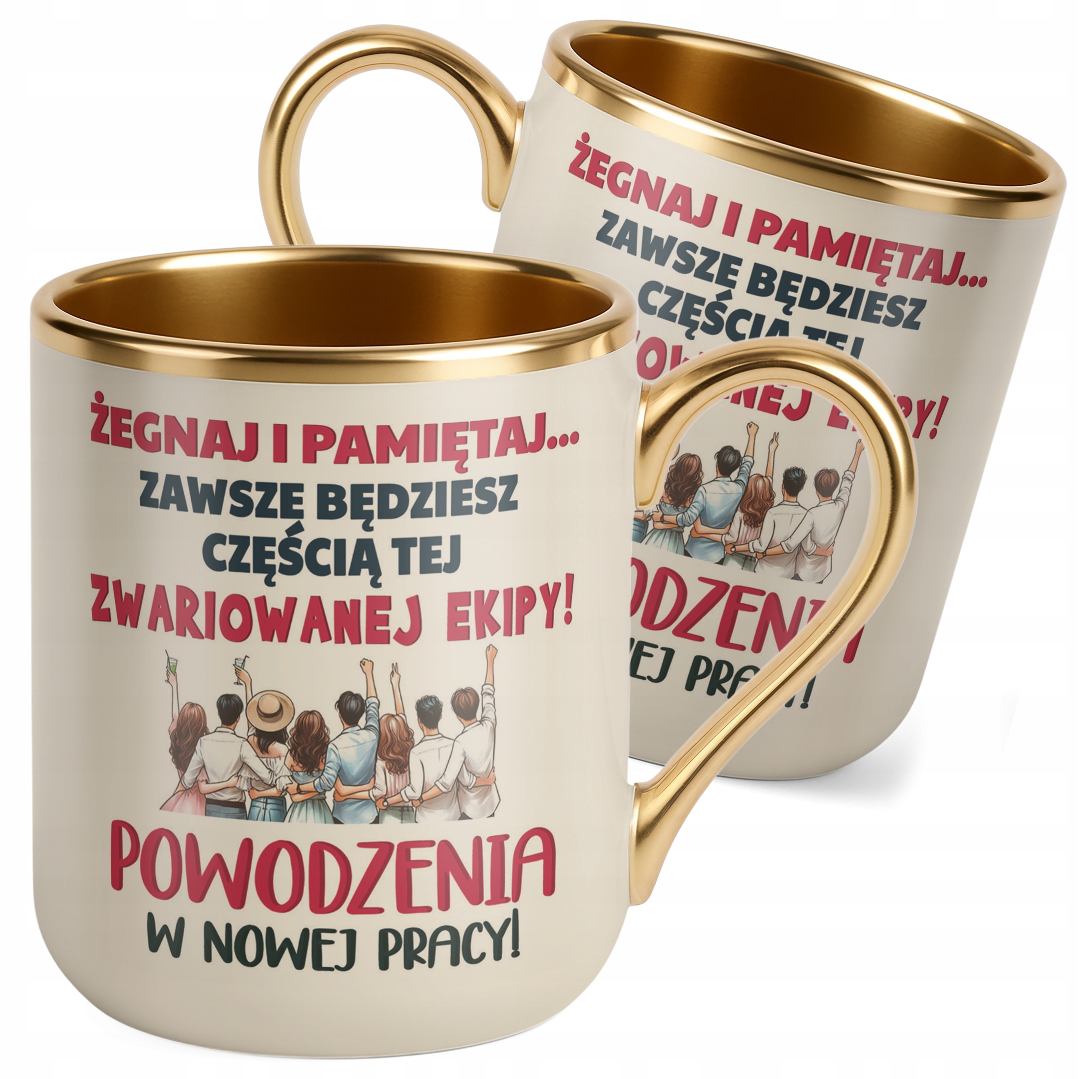 Kubek Premium Złoty Ecru Pożeganie Odejście z Pracy Prezent Upominek