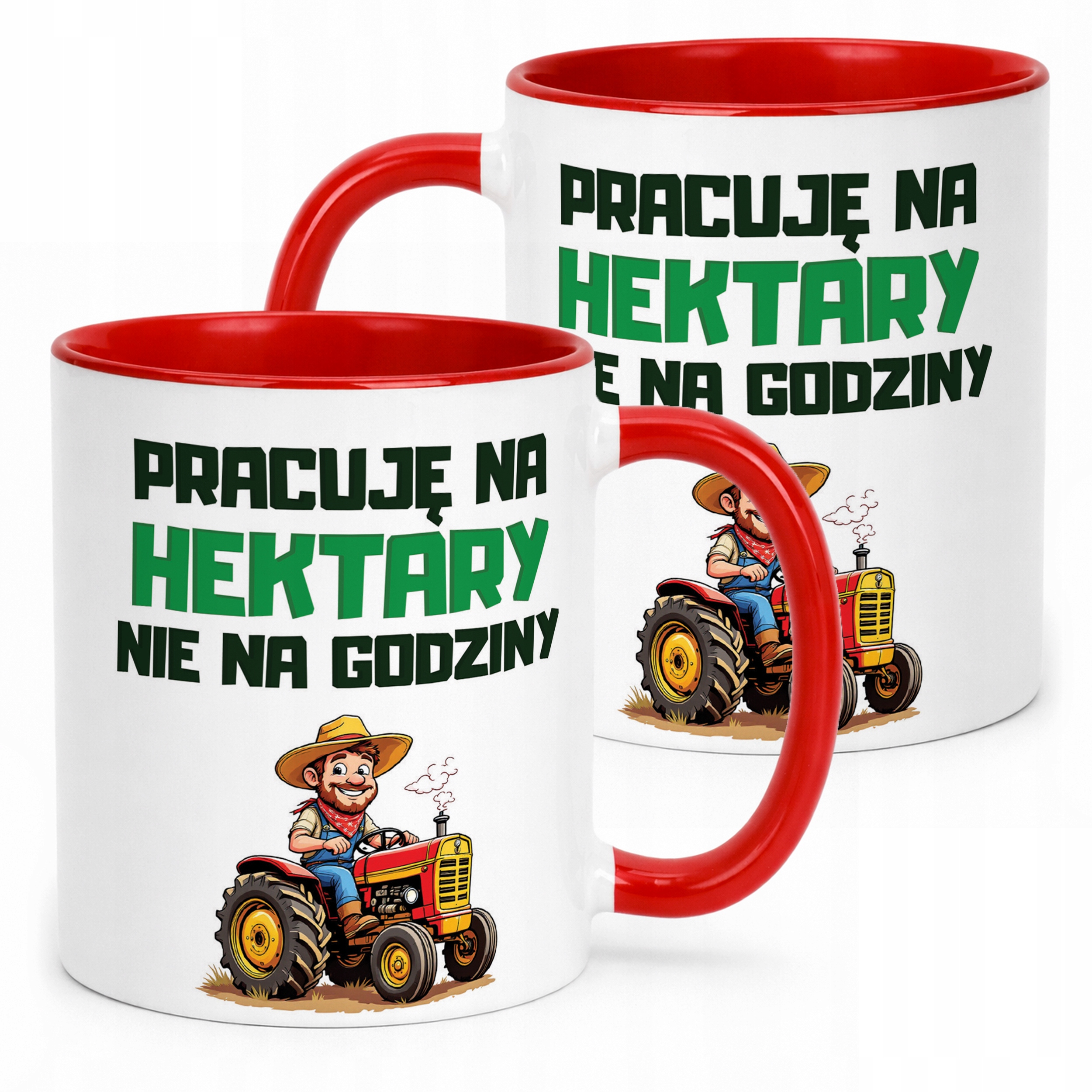 Kubek Czerwony Rolnik Dla Rolnika Traktor Zabawny Prezent Upominek