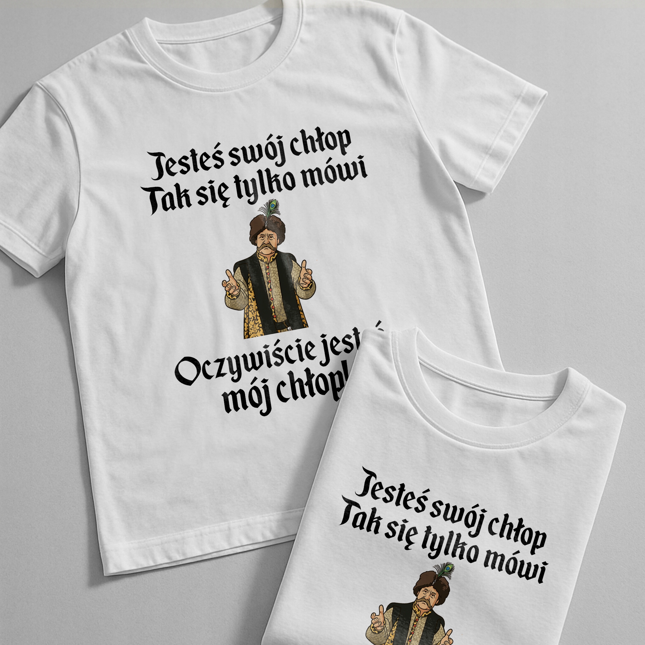 Koszulka biała męska 1670 Jesteś Swój Chłop Mój Chłop r. 3XL