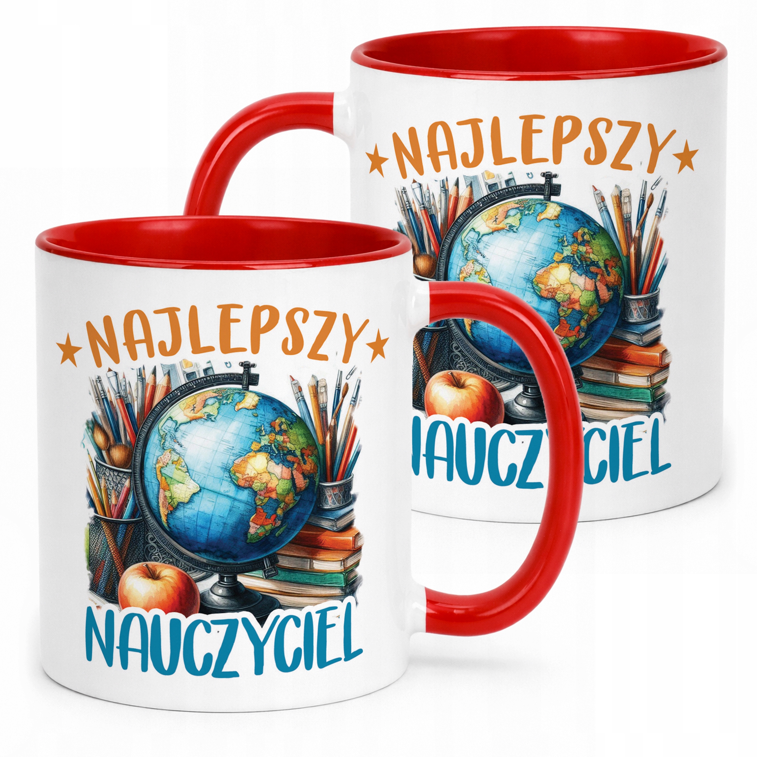 Kubek Czerwony Najlepszy Nauczyciel Dzień Nauczyciela Prezent