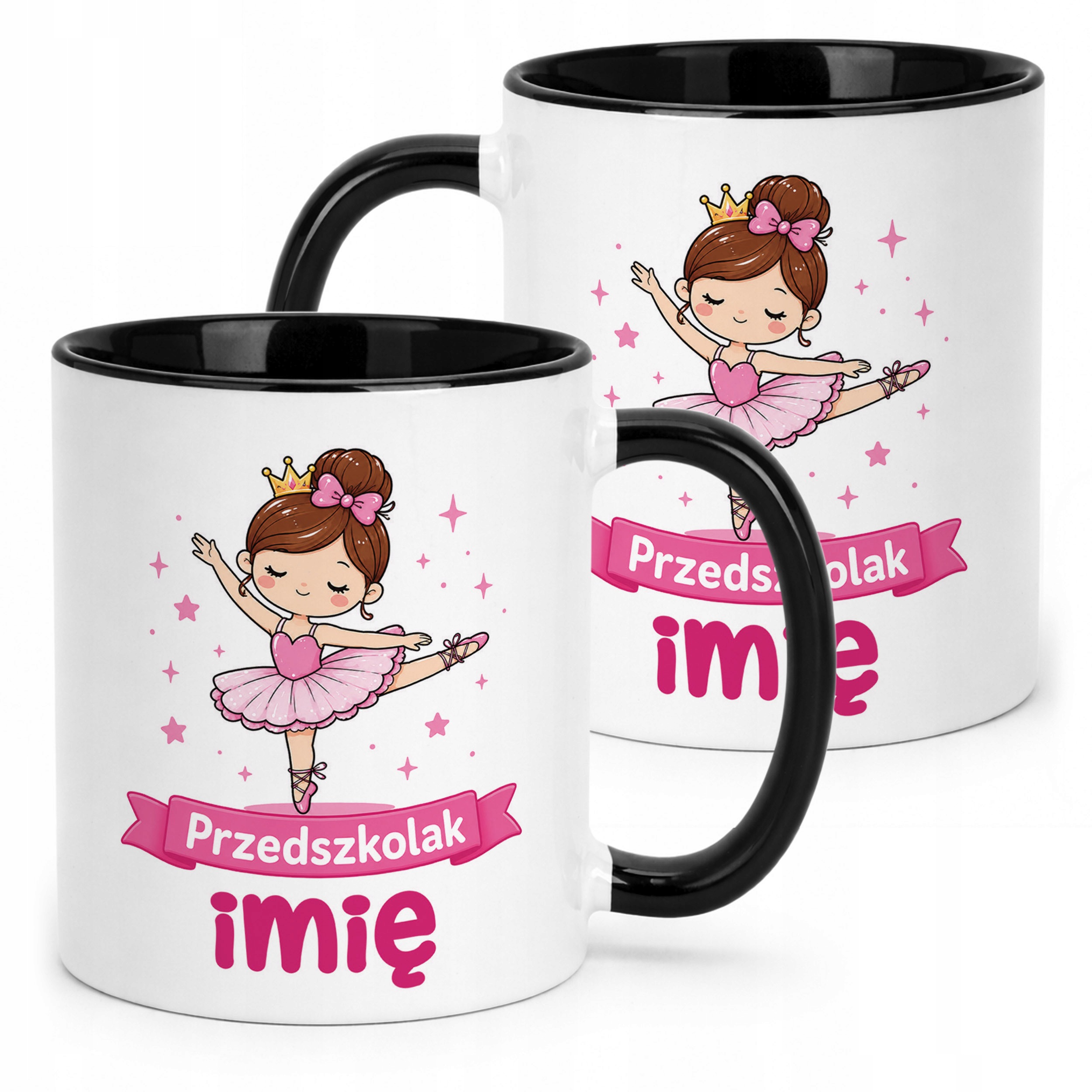 Kubek Czarny z nadrukiem personalizowany Przedszkolak Szkoła Dla Dzieci