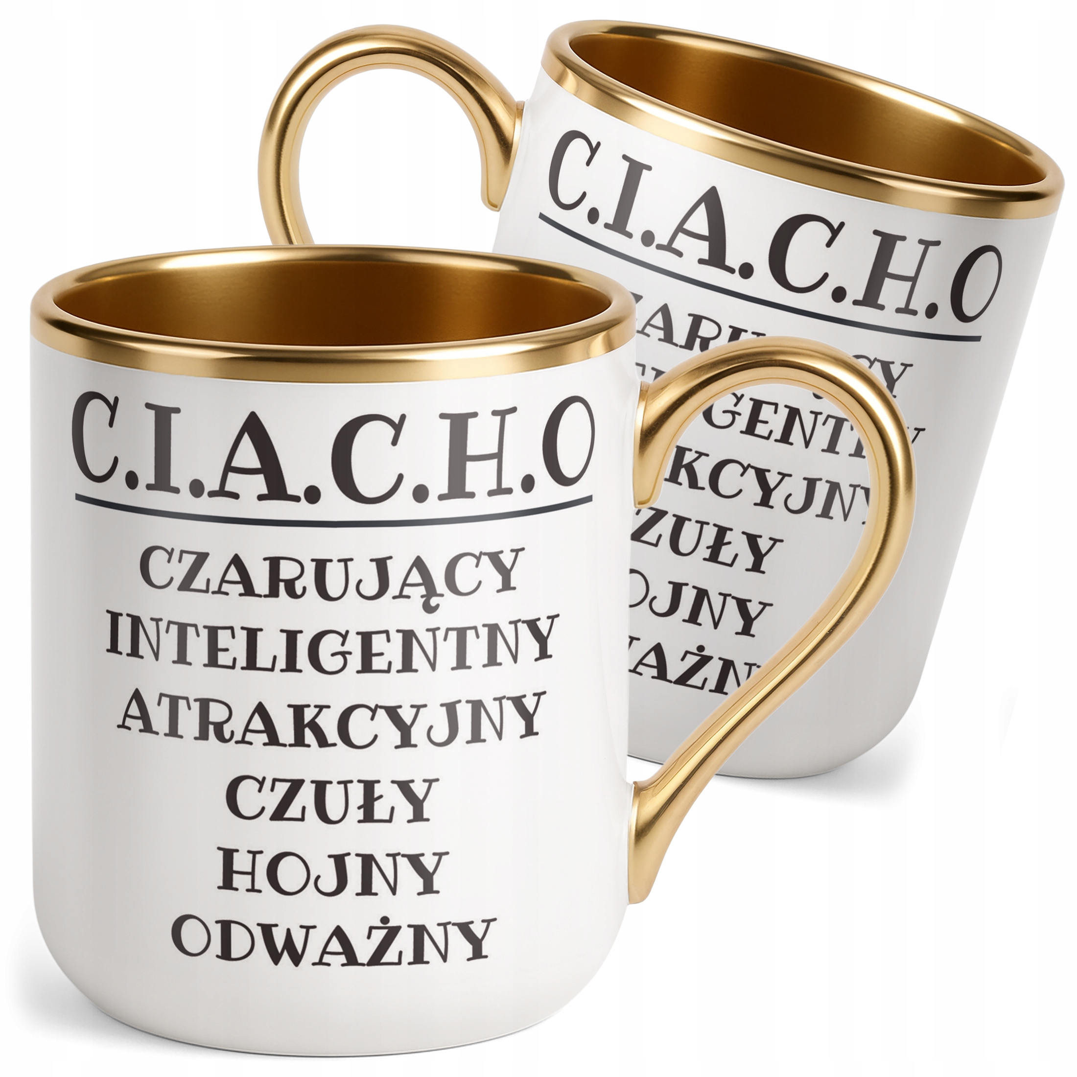 Kubek Premium Złoty C.I.A.C.H.O Dla Mężczyzny Śmieszny Zabawny Prezent