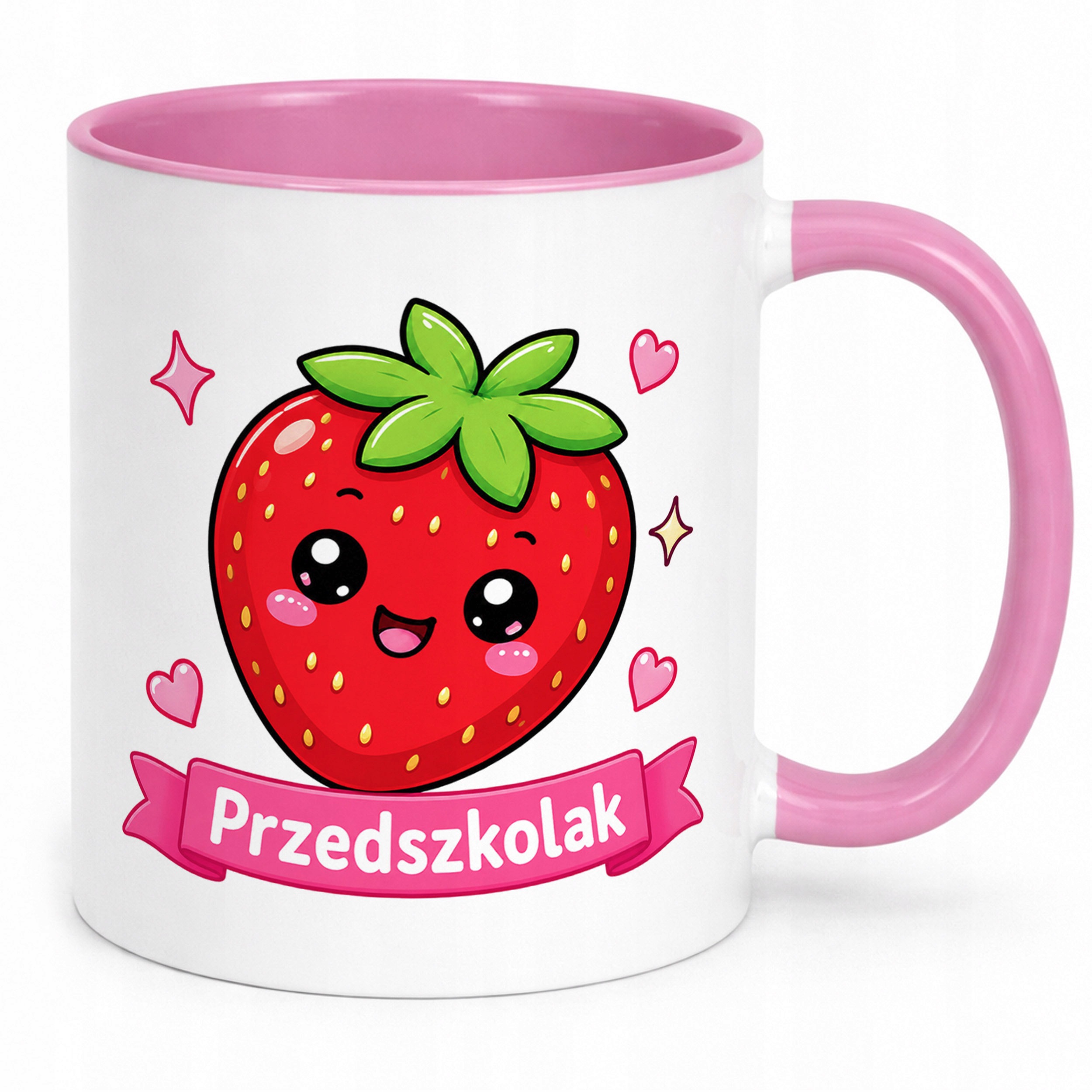 Zestaw Kubek Różowy Poduszka Z Nadrukiem Przedszkolak Szkoła Prezent
