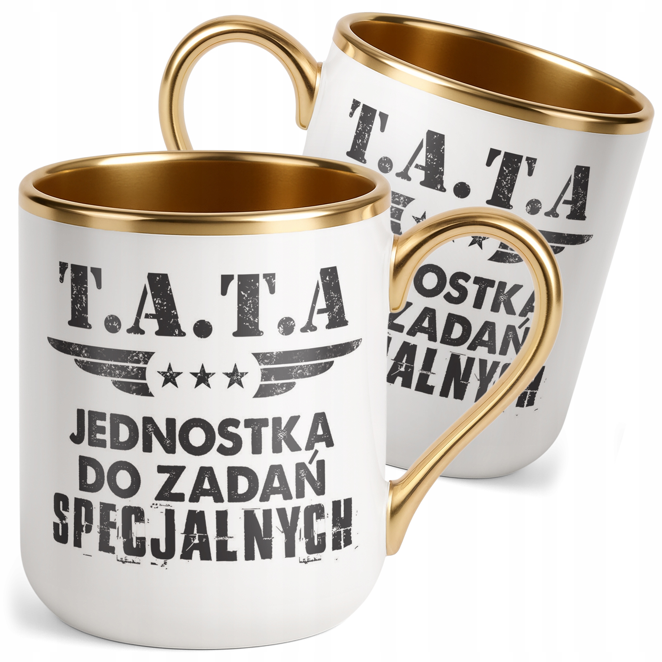 Kubek Premium Złoty Dzień Ojca Dla Taty Tata Jednostka Prezent