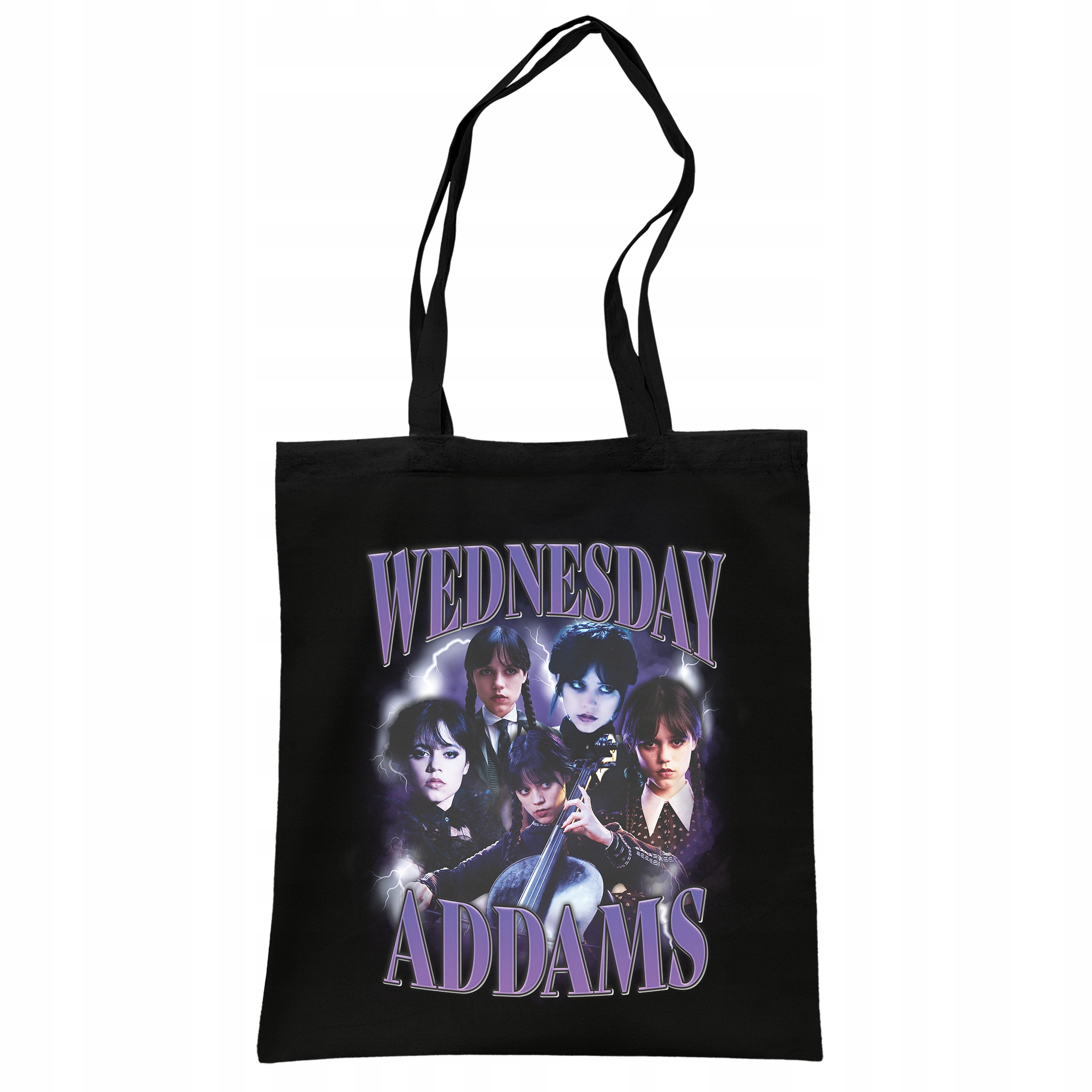 Torba bawełniana czarna na zakupy Nevermore Wednesday Dla Fanów