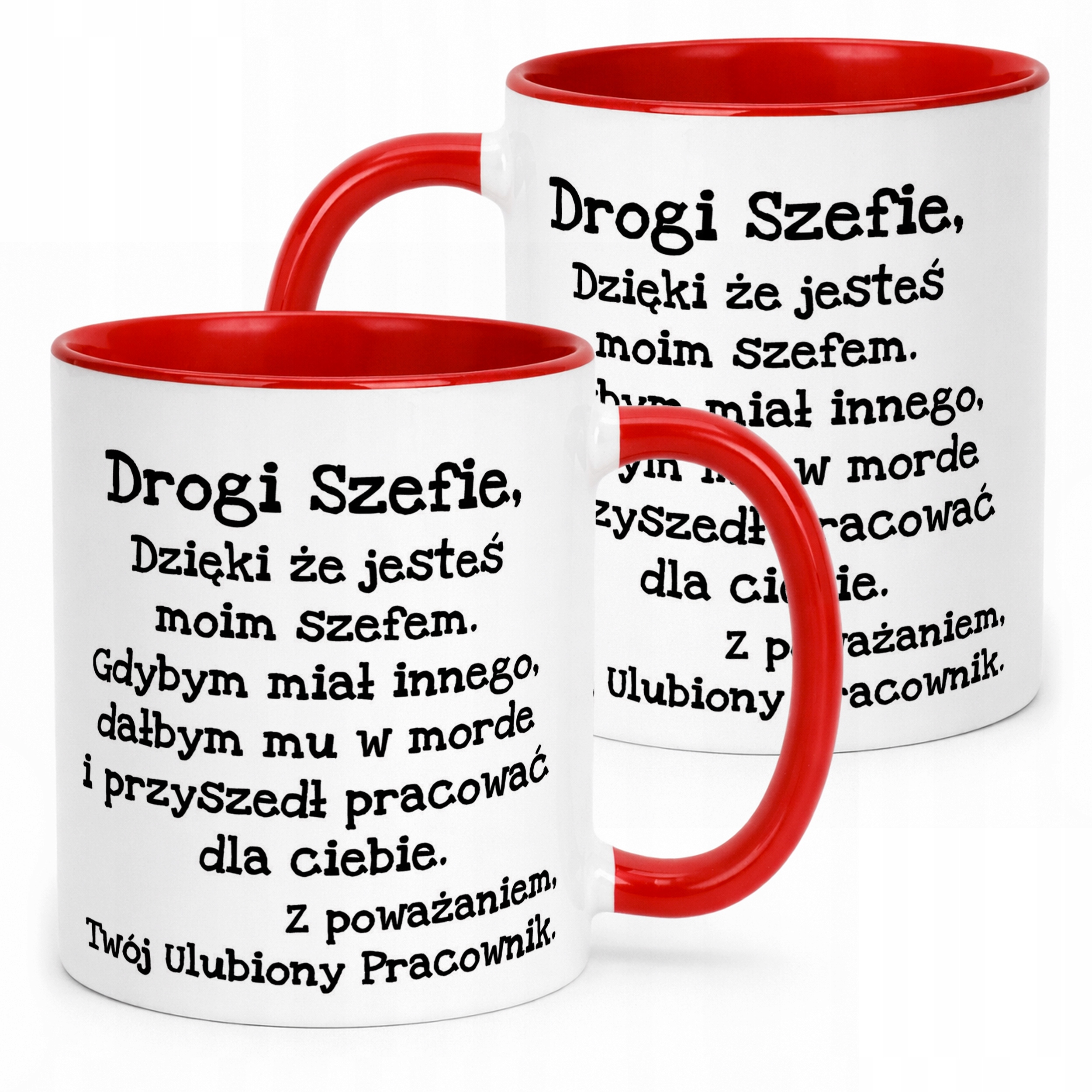 Kubek ceramiczny Drogi Szefie Dla Szefa Zabawny Prezent Praca