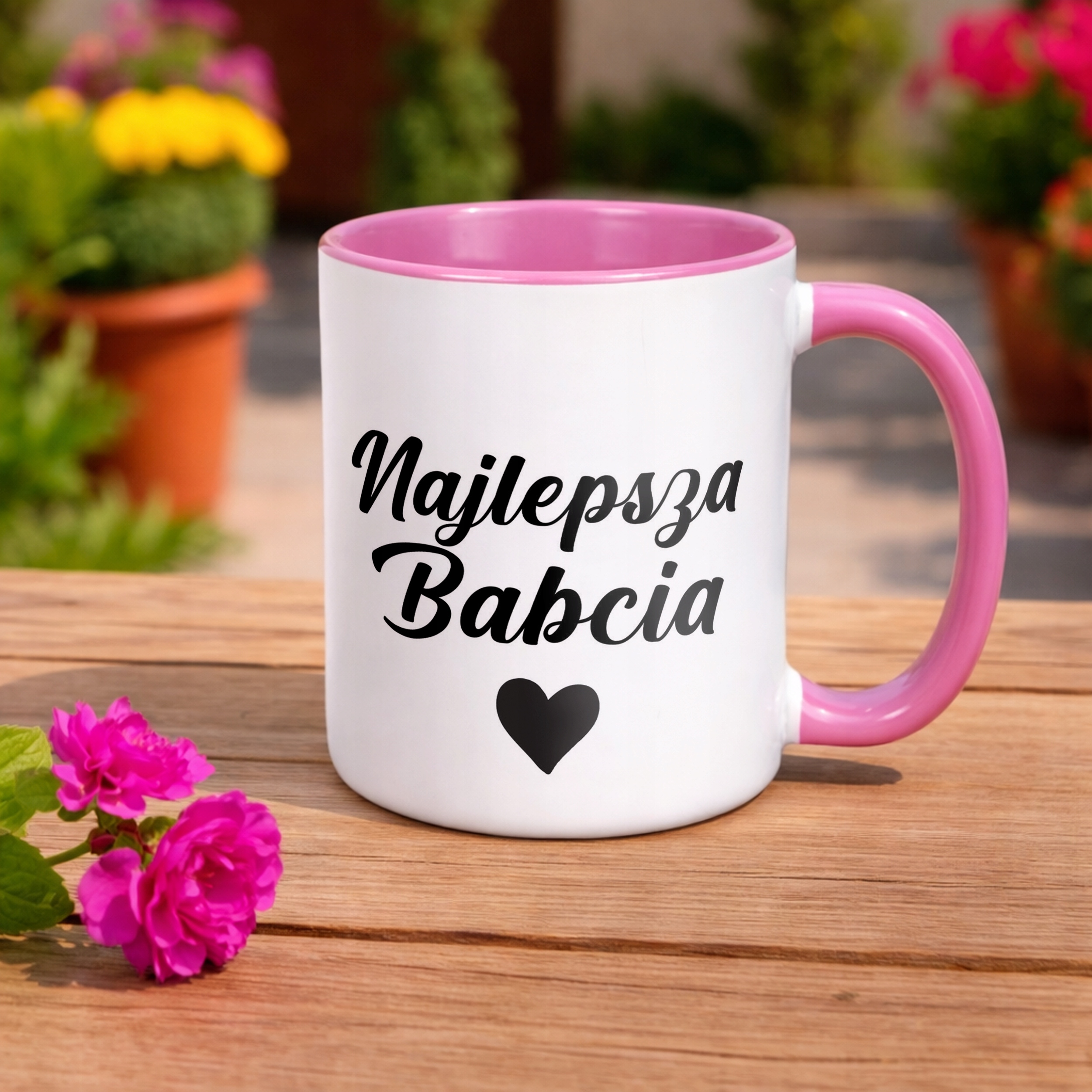Kubek Różowy Dzień Babci Dla Babci Prezent Upominek