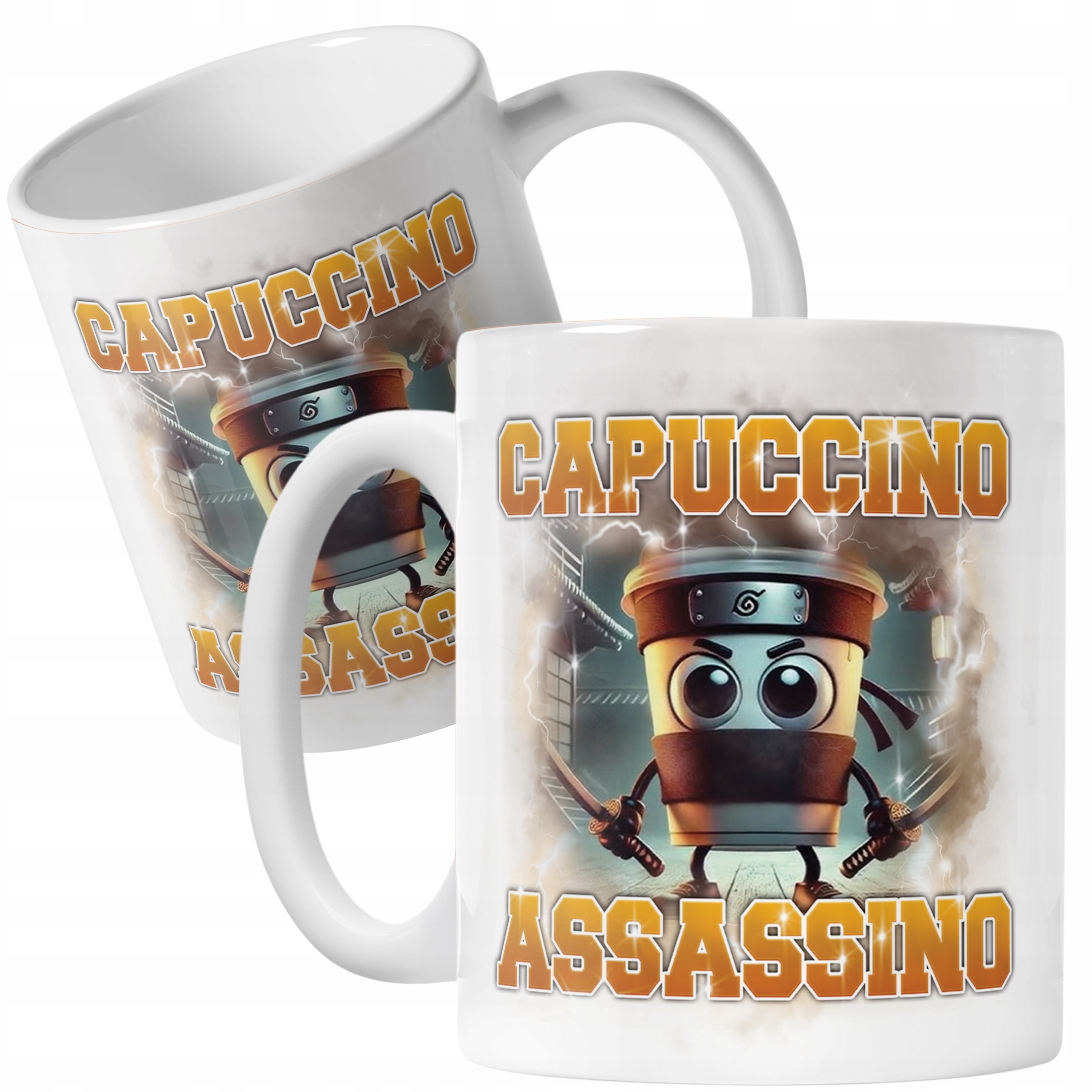Kubek ceramiczny BRAINROT Capuccino Assassino Memy Zabawny TikTok Viral