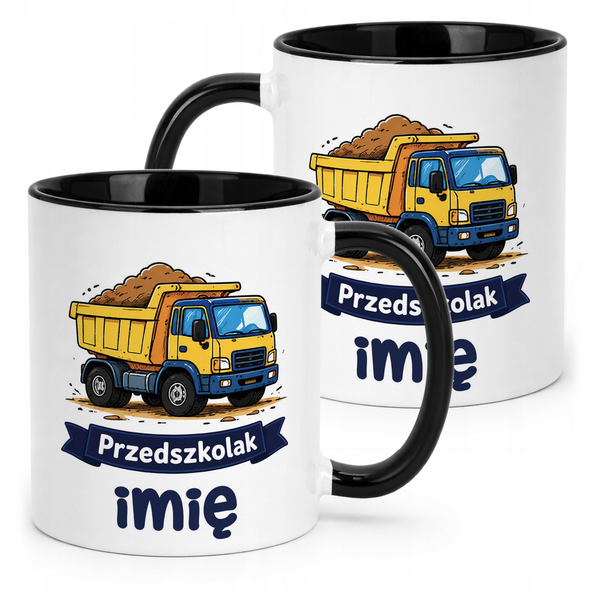 Kubek Czarny z nadrukiem personalizowany Przedszkolak Szkoła Dla Dzieci